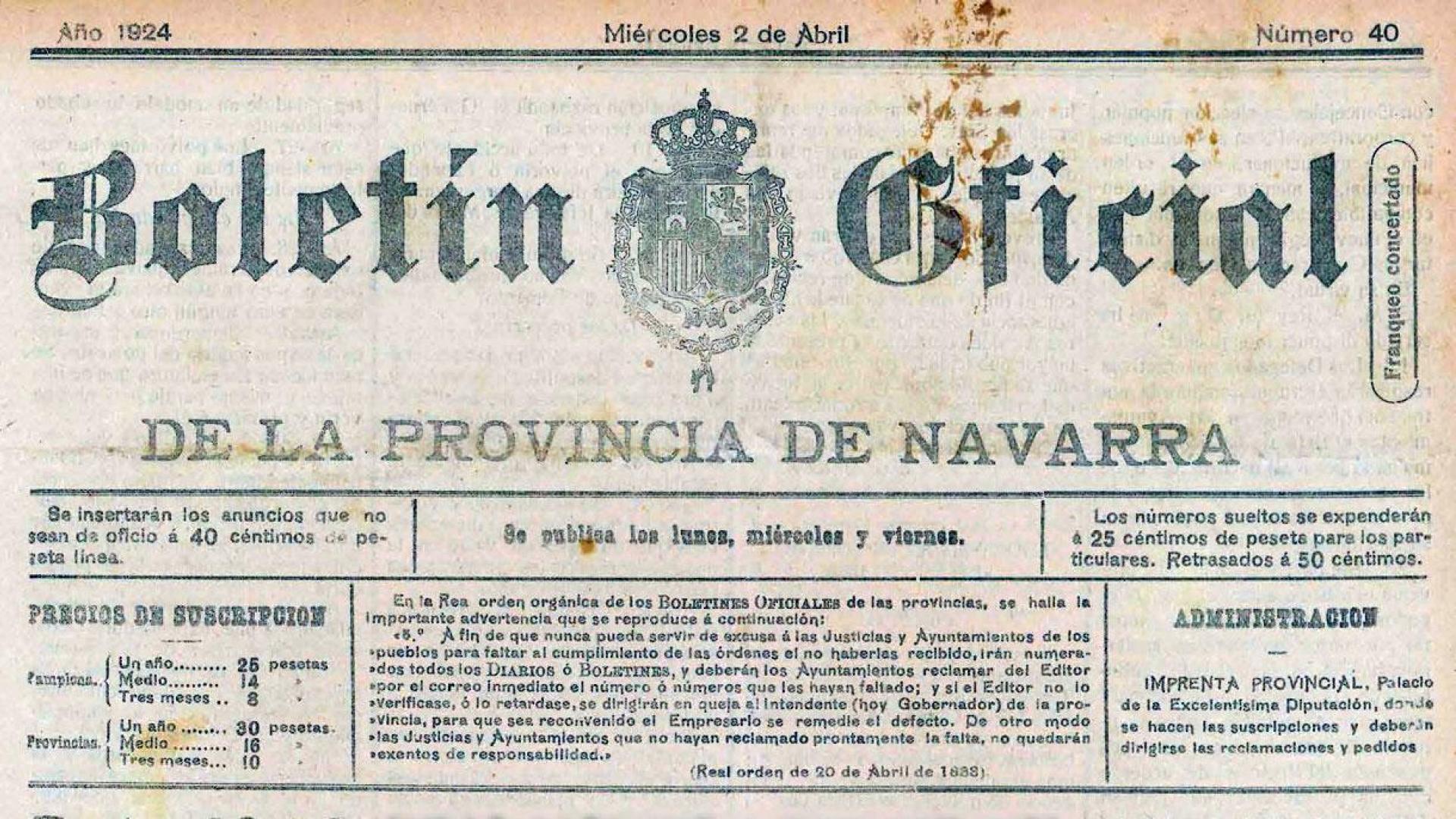 BON del 2 de abril de 1924