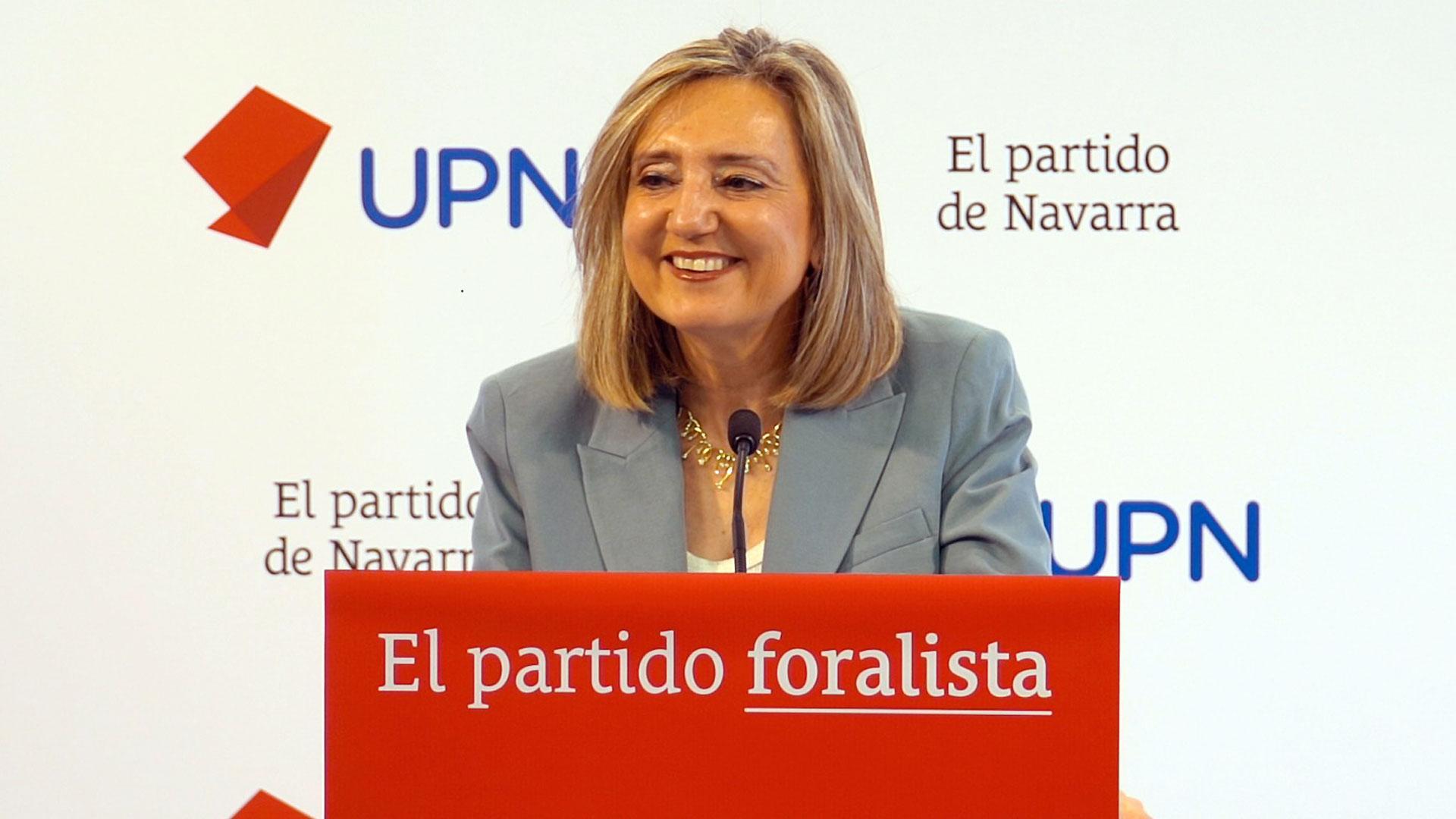 Cristina Ibarrola, durante una rueda de prensa en la sede de UPN