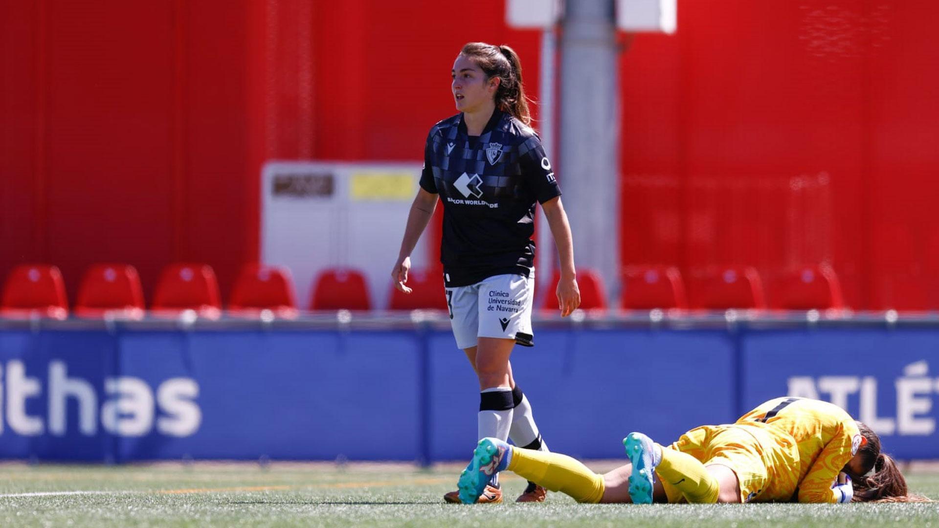 La jugadora de Osasuna Nora Sarriegi, en un momento del encuentro