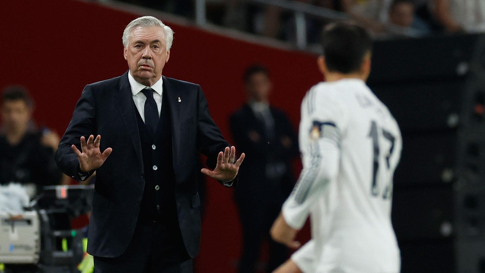 El entrenador del Real Madrid Carlo Ancelotti durante la final de la Copa del Rey que disputaron Real Madrid y FC Barcelona