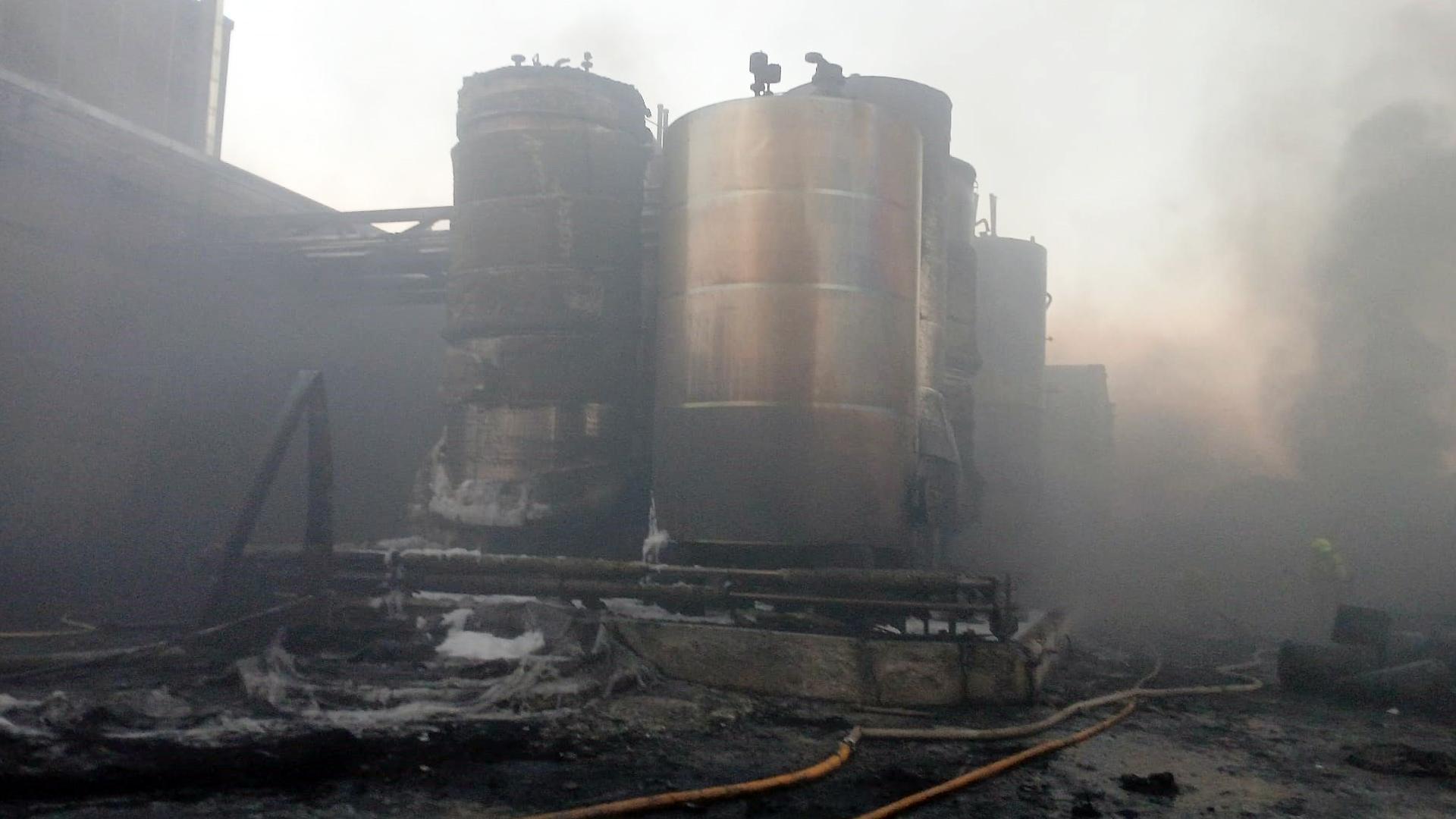 Incendio en la empresa Euroresin Oyón