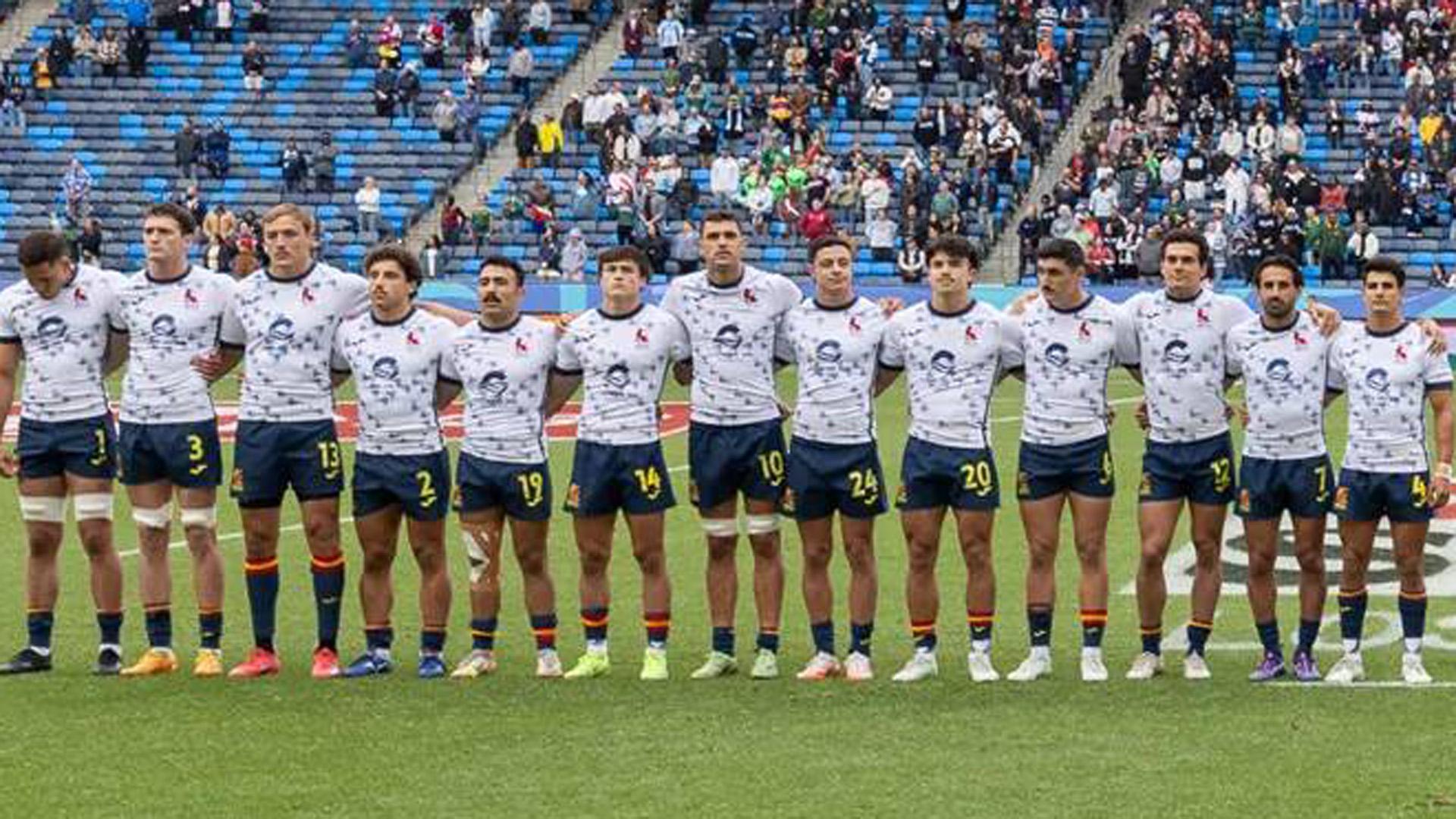 Alineación de la selección española en la final. El navarro Ángel Bozal es el segundo por la izquierda