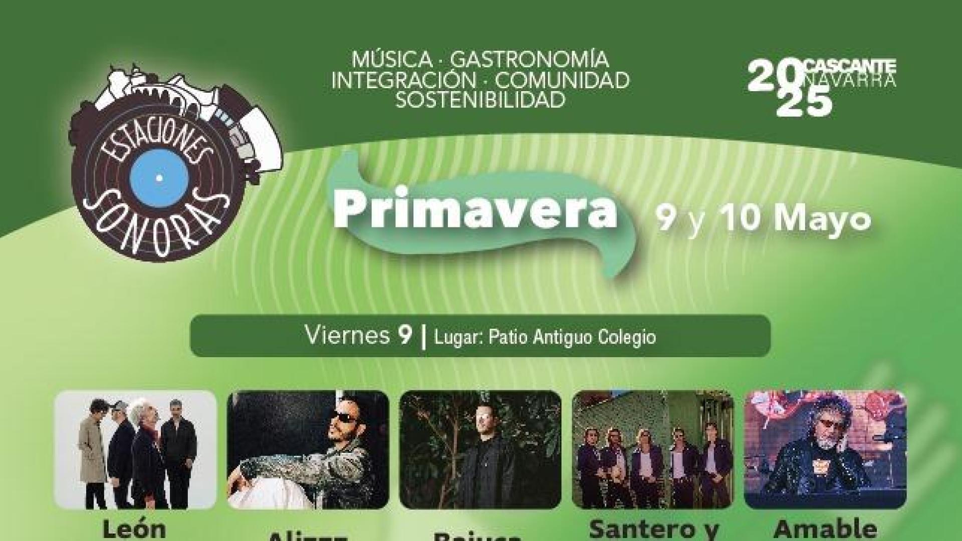 Cartel del Festival Estaciones Sonoras de Cascante, en su edición de primavera