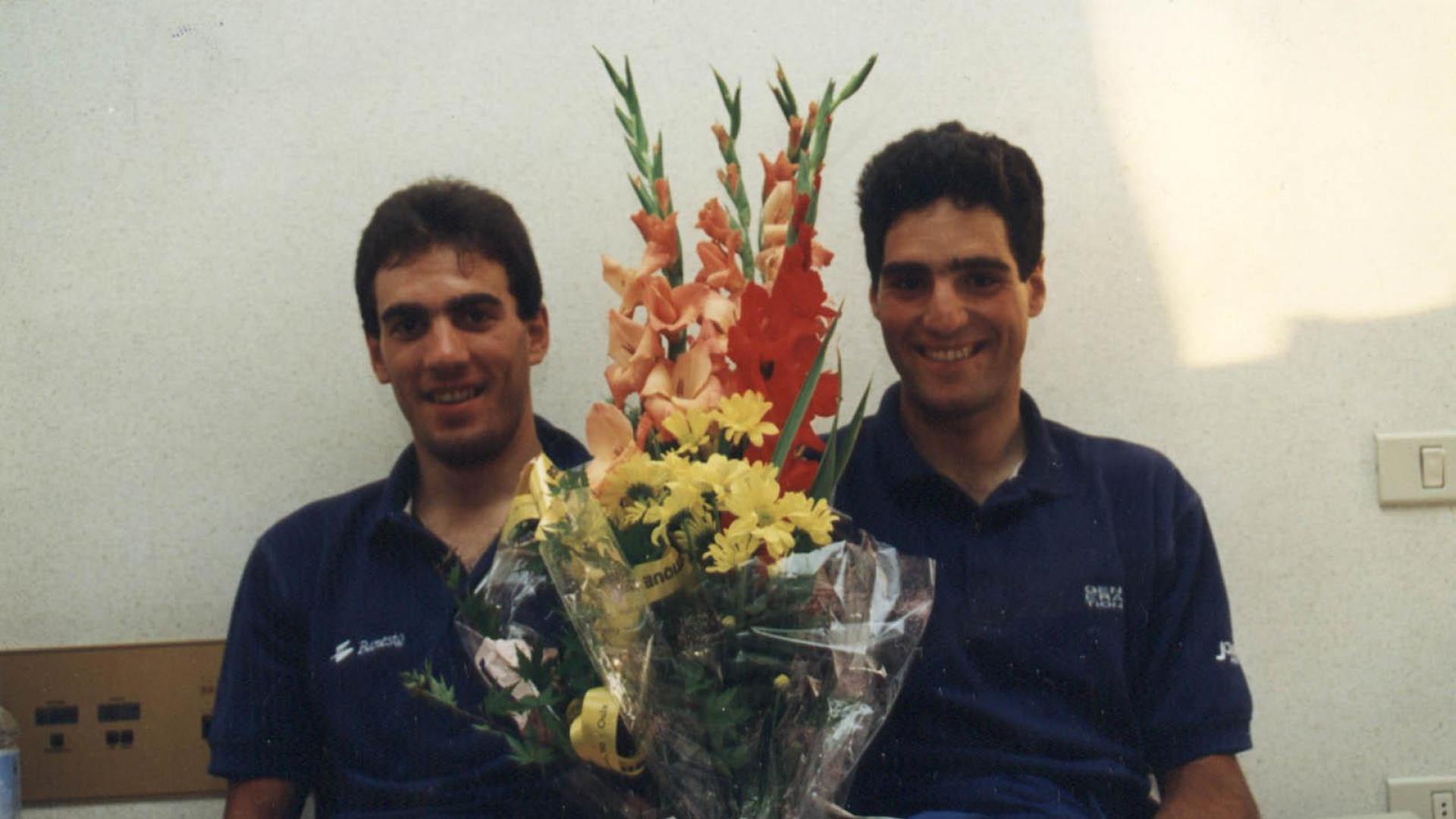 José Luis Arrieta y Pruden Induráin, en el Giro de 1993.