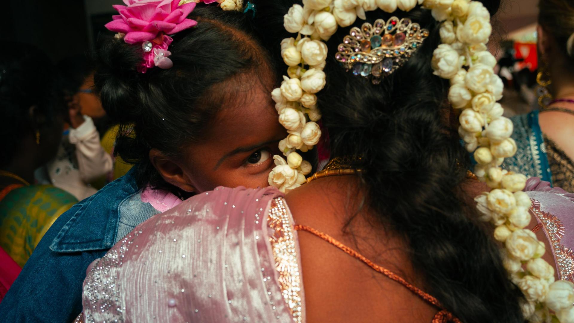 Una niña en Kadalur (India).