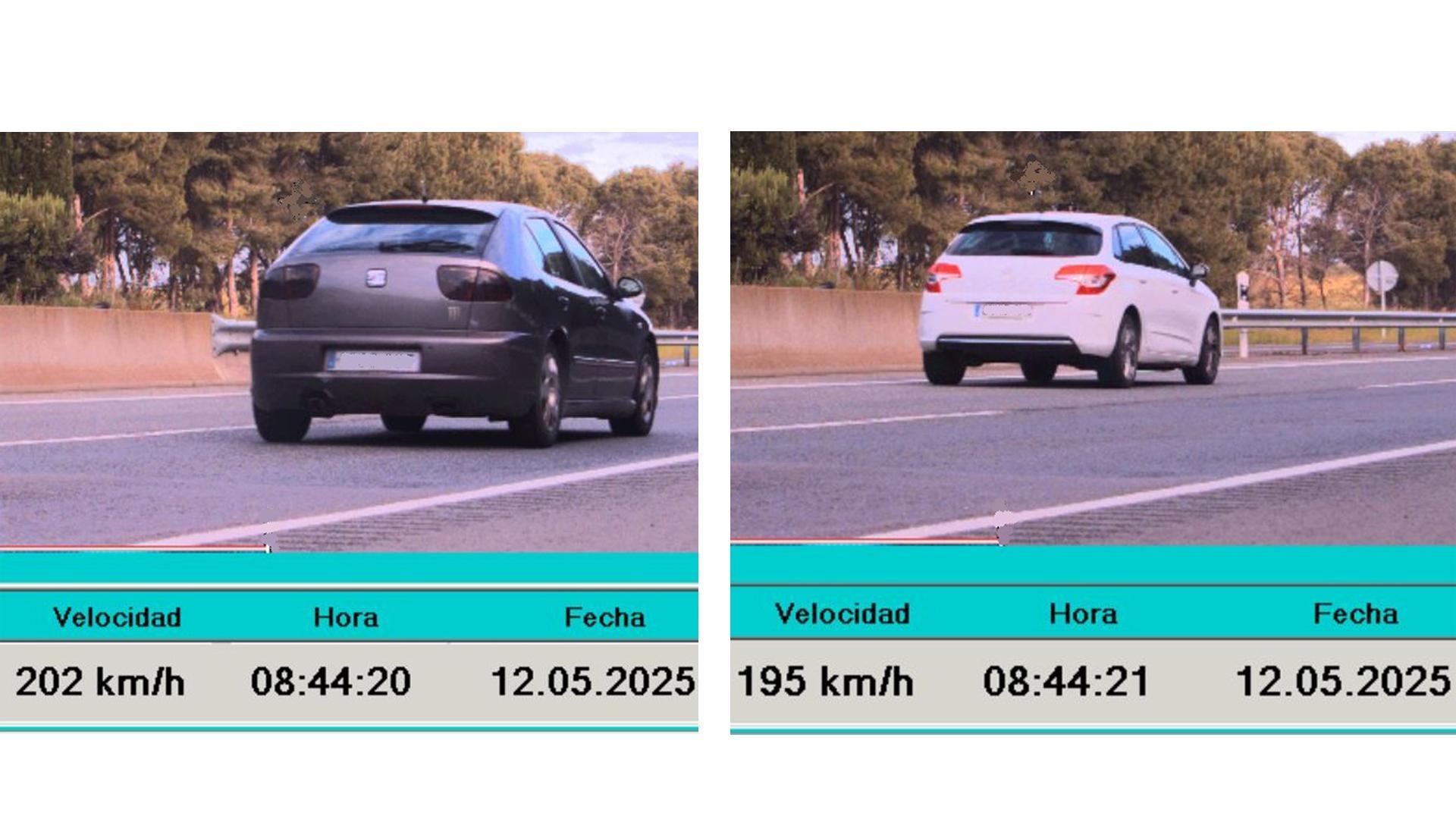 Detectados dos vehículos circulando a cerca de 200 km/h en la A-68 en un intervalo de dos segundos