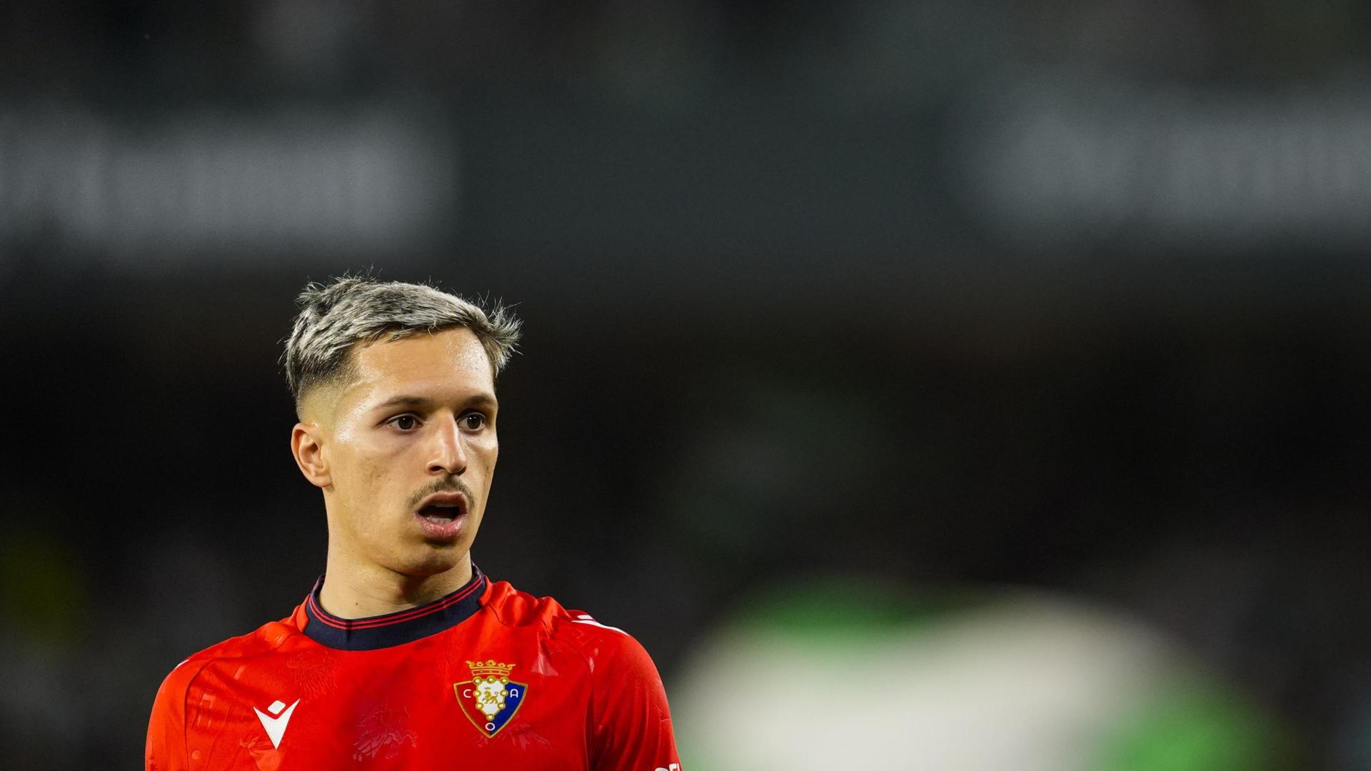 Bryan Zaragoza of CA Osasuna looks on during the Spanish league, LaLiga EA Sports, football match played between Real Betis and CA Osasuna at Benito Villamarin stadium on May 11, 2025, in Sevilla, Spain.
AFP7
11/05/2025 ONLY FOR USE IN SPAIN