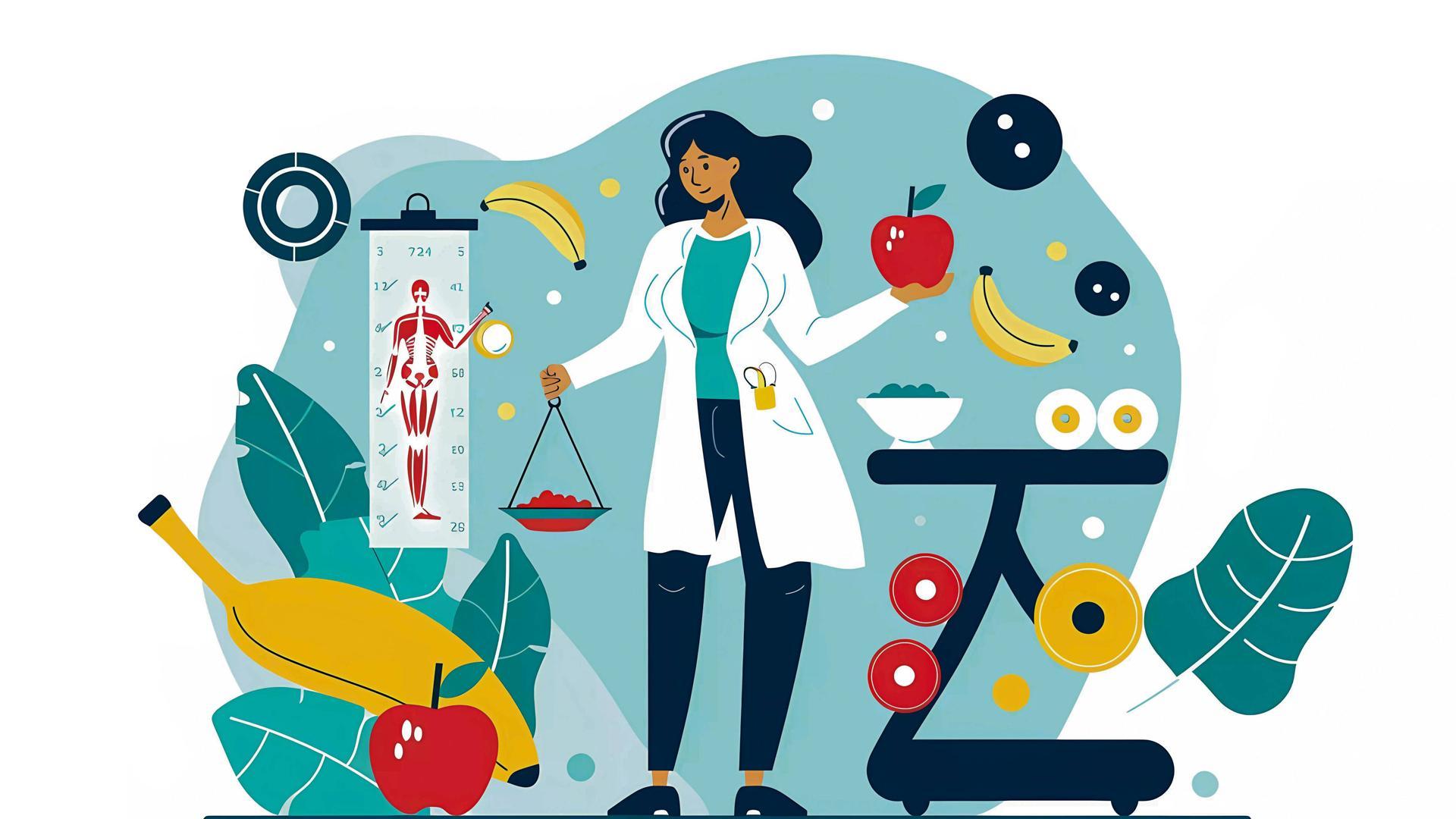 Ilustración de una nutricionista