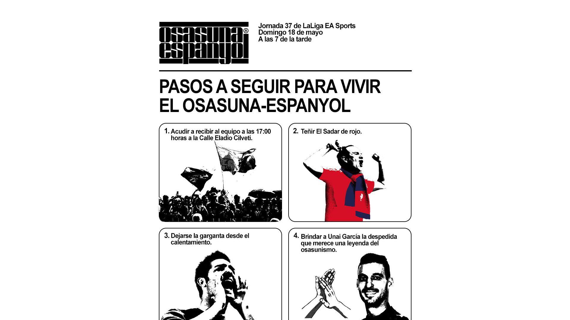 Llamamiento de Osasuna a los aficionados de cara al partido contra el Espanyol