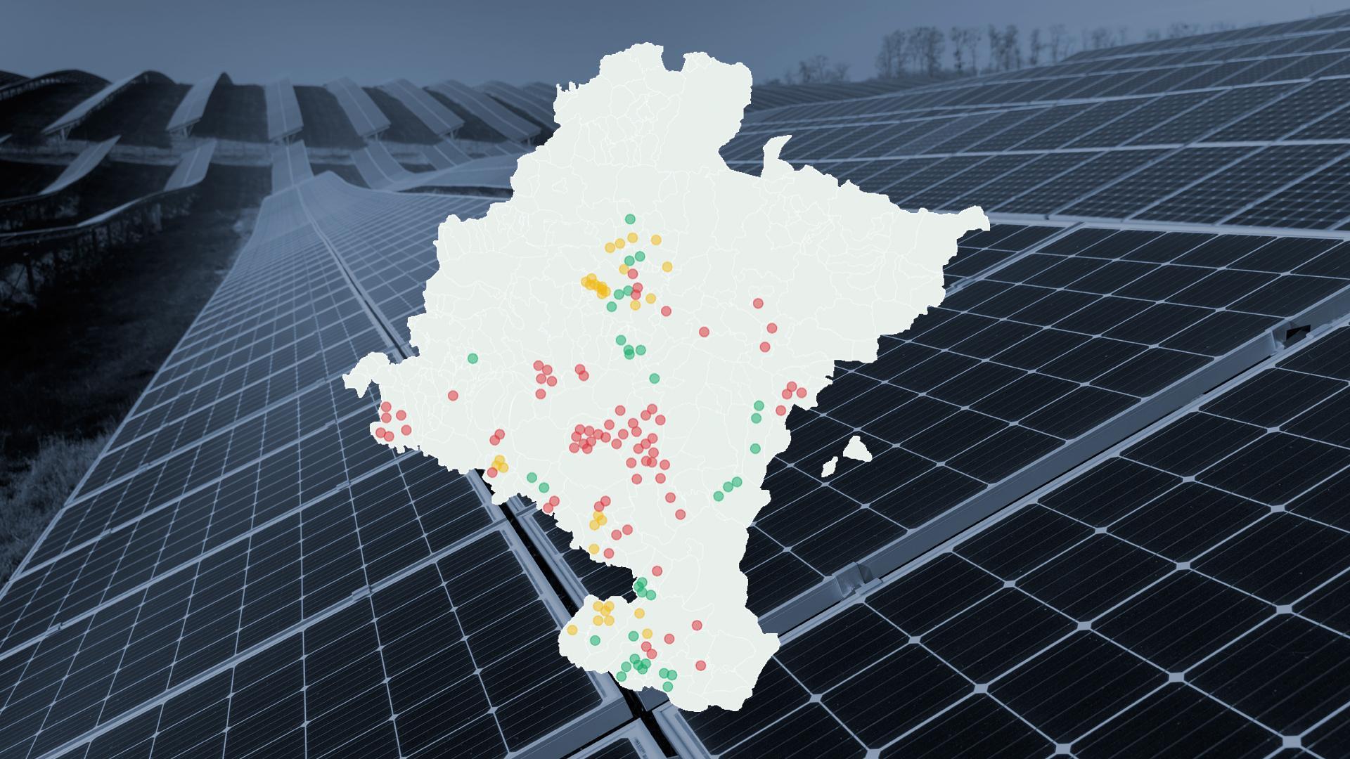 Mapa actualizado de las plantas fotovoltaicas en Navarra