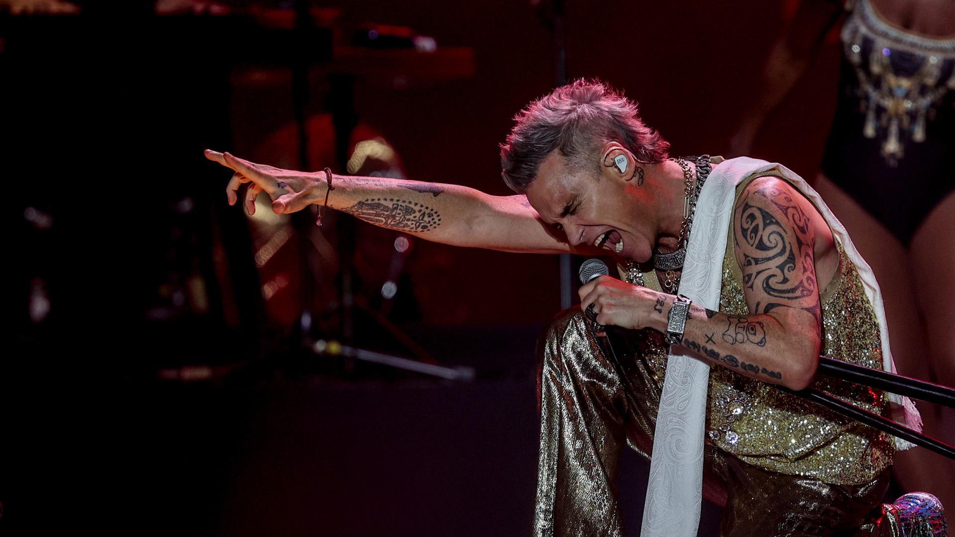 Robbie Williams, en una actuación en el festival Mad Cool 2023