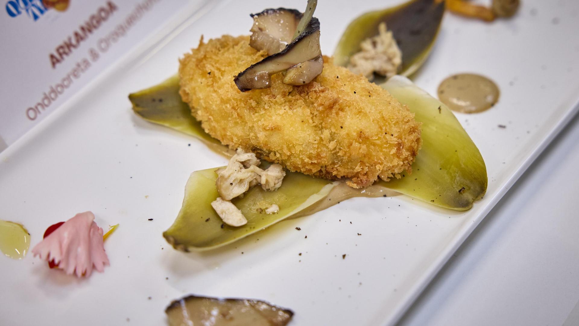 La croqueta ganadora de la Semana del año pasado, obra del Arkangoa de Alsasua.