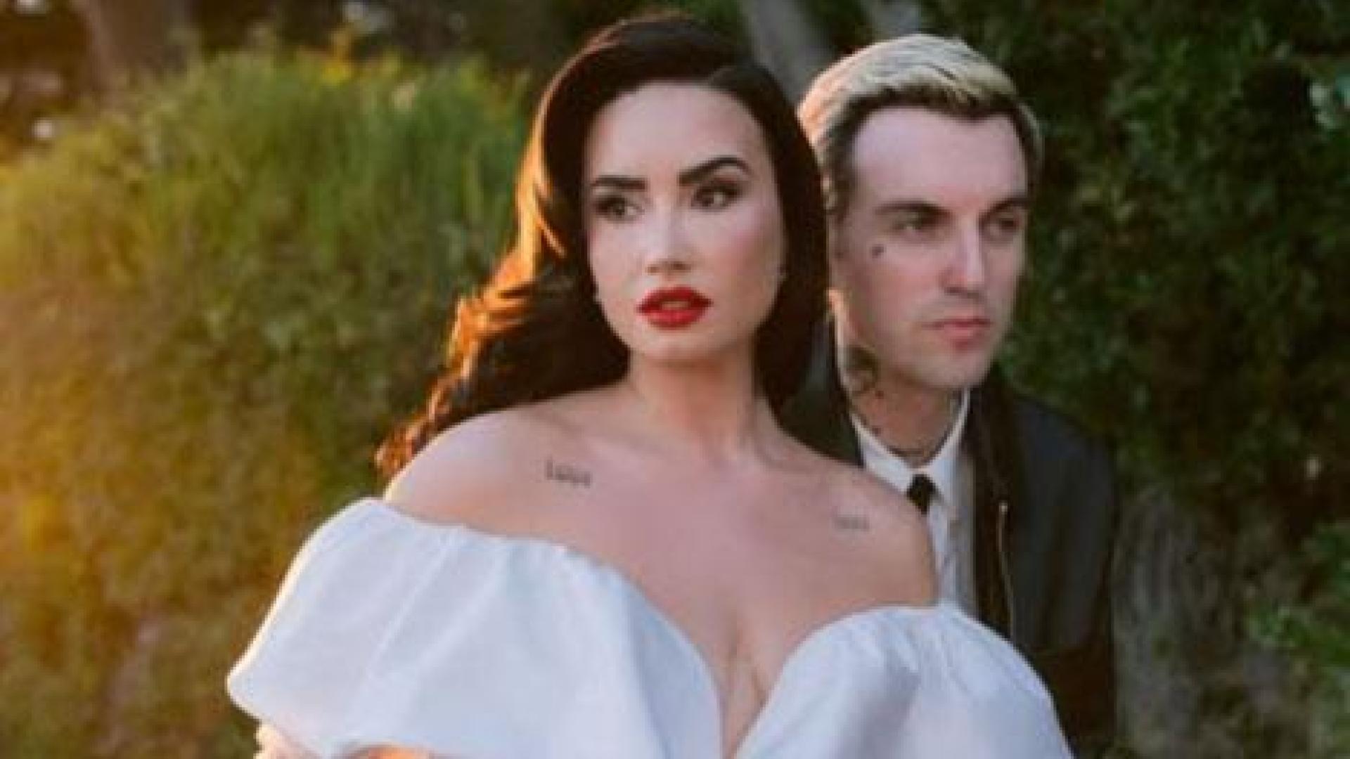 Demi Lovato junto a su ya marido Jordan "Jutes" Lutes en una foto publicada en Instagram en el perfil personal de la cantante y actriz
