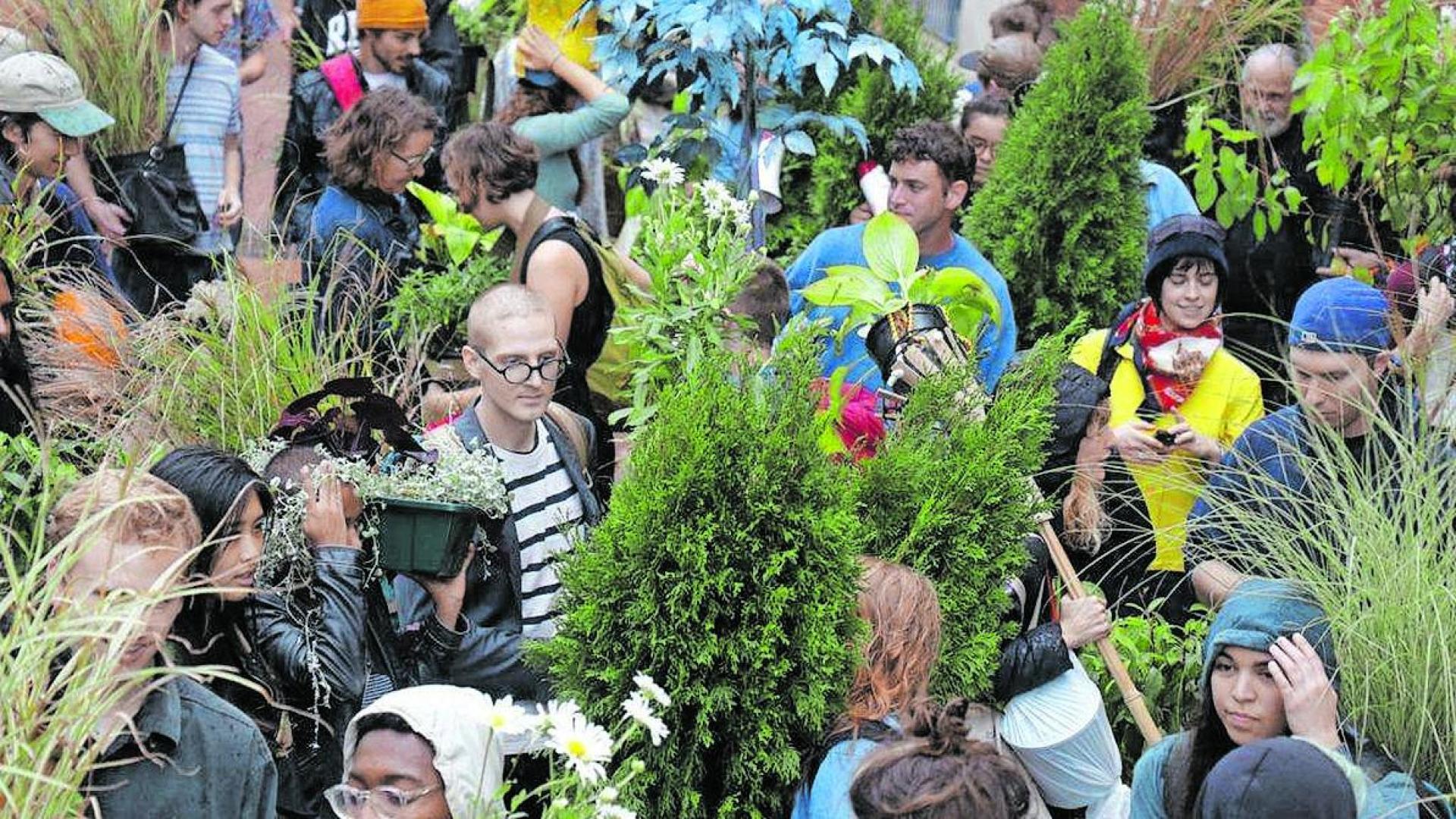 Plantón móvil realizado en Rhode Island. Algo parecido recorrerá Pamplona el día 13