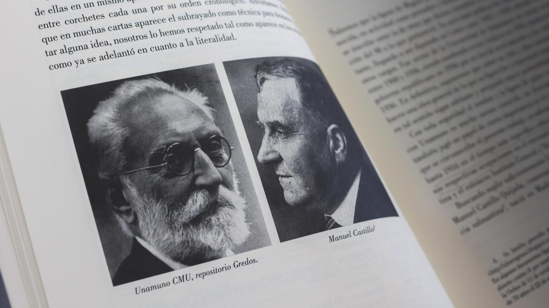 Dos fotografías de Manuel Castillo a Miguel de Unamuno que aparecen en el libro del profesor Tirso Bañeza