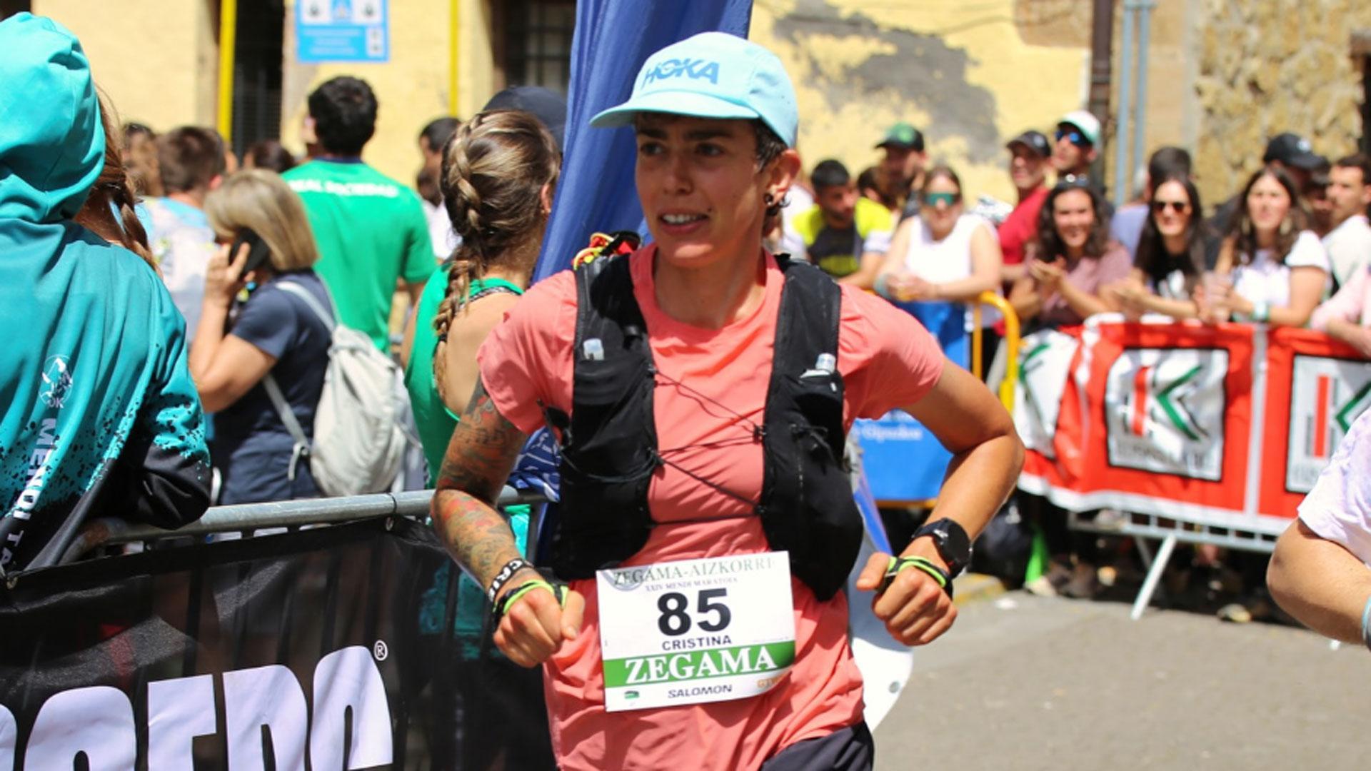 Cristina Santurino, en una foto publicada en su perfil de Instagram de su reciente participación en el maratón de montaña Zegama-Aizkorri