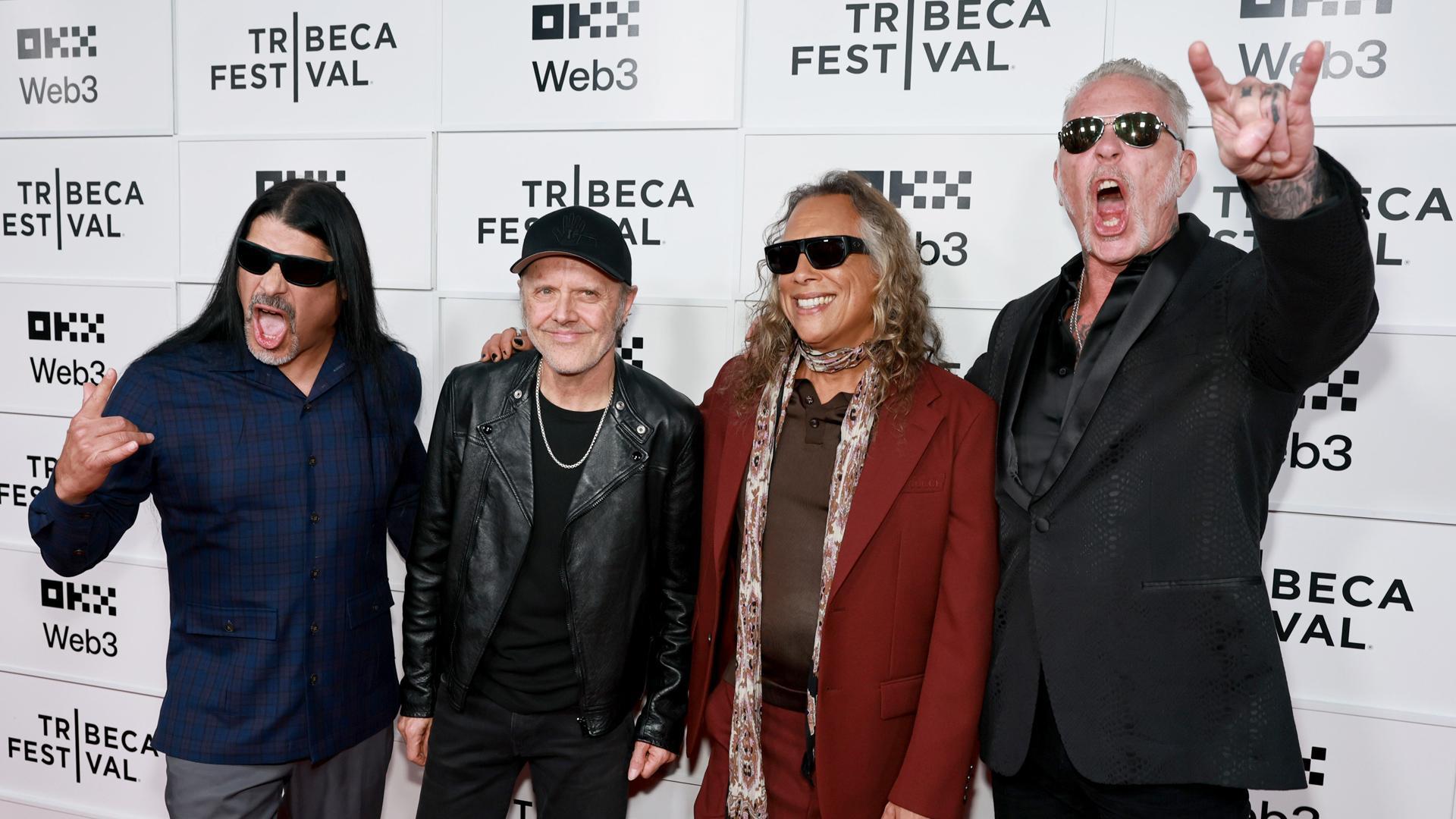 Metallica, durante la presentación de su nuevo documental 'Metallica Saved My Life' en el Festival de cine de Tribeca (Nueva York)