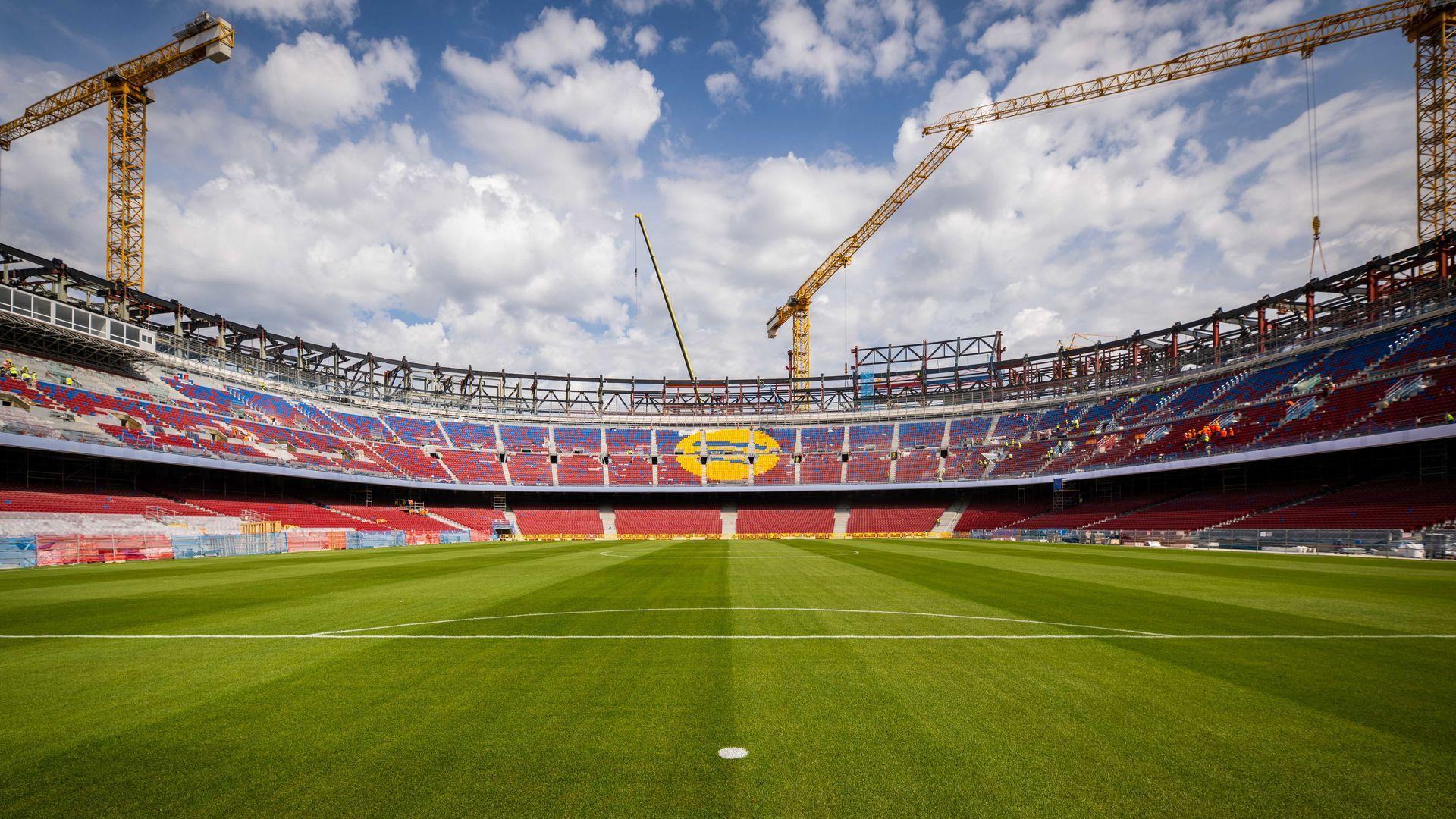 Imagen del estado actual de las obras del Camp Nou