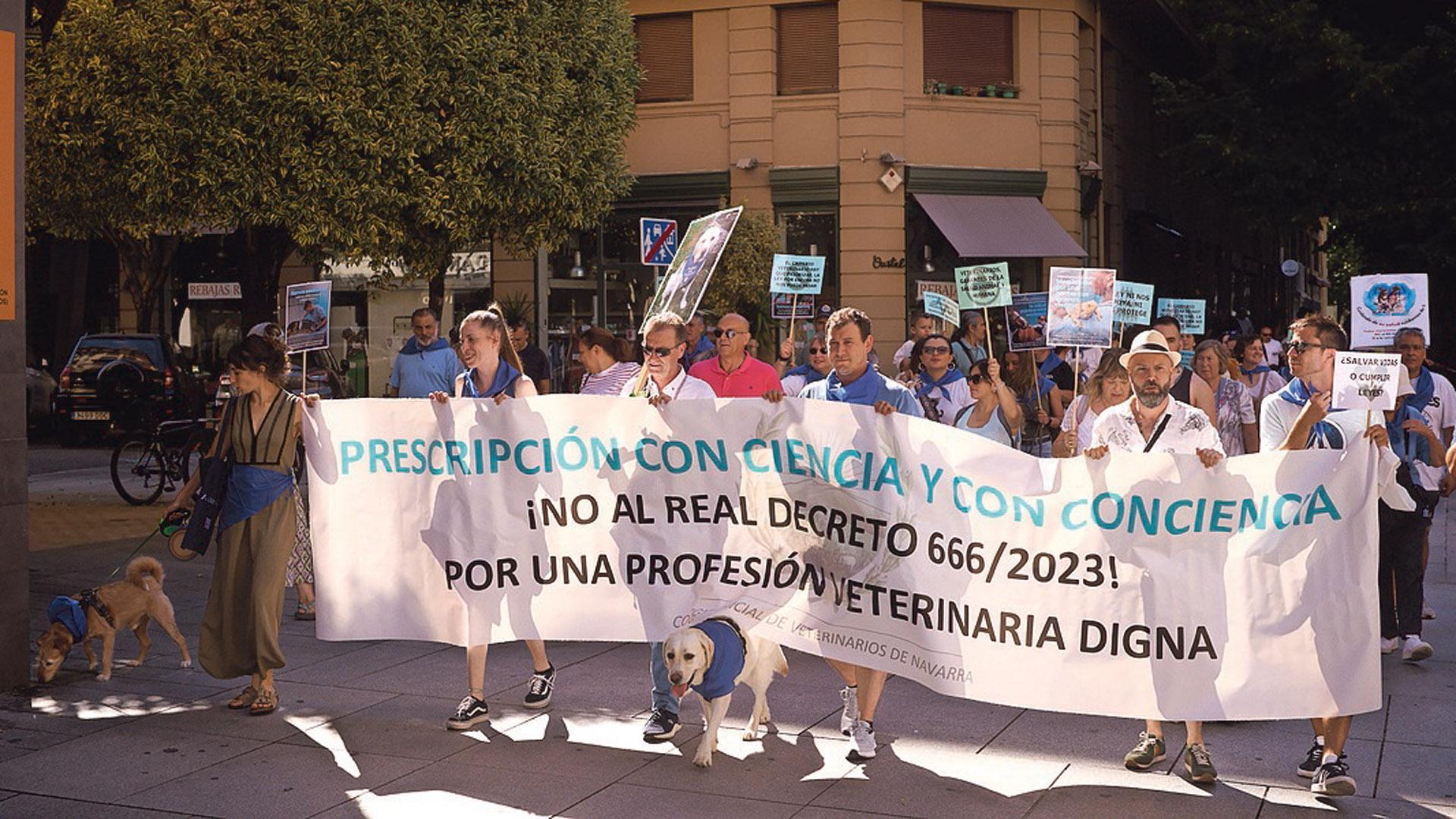 El colegio de veterinarios convocó una protesta en contra de la normativa de bienestar animal que impulsa el Gobierno de España