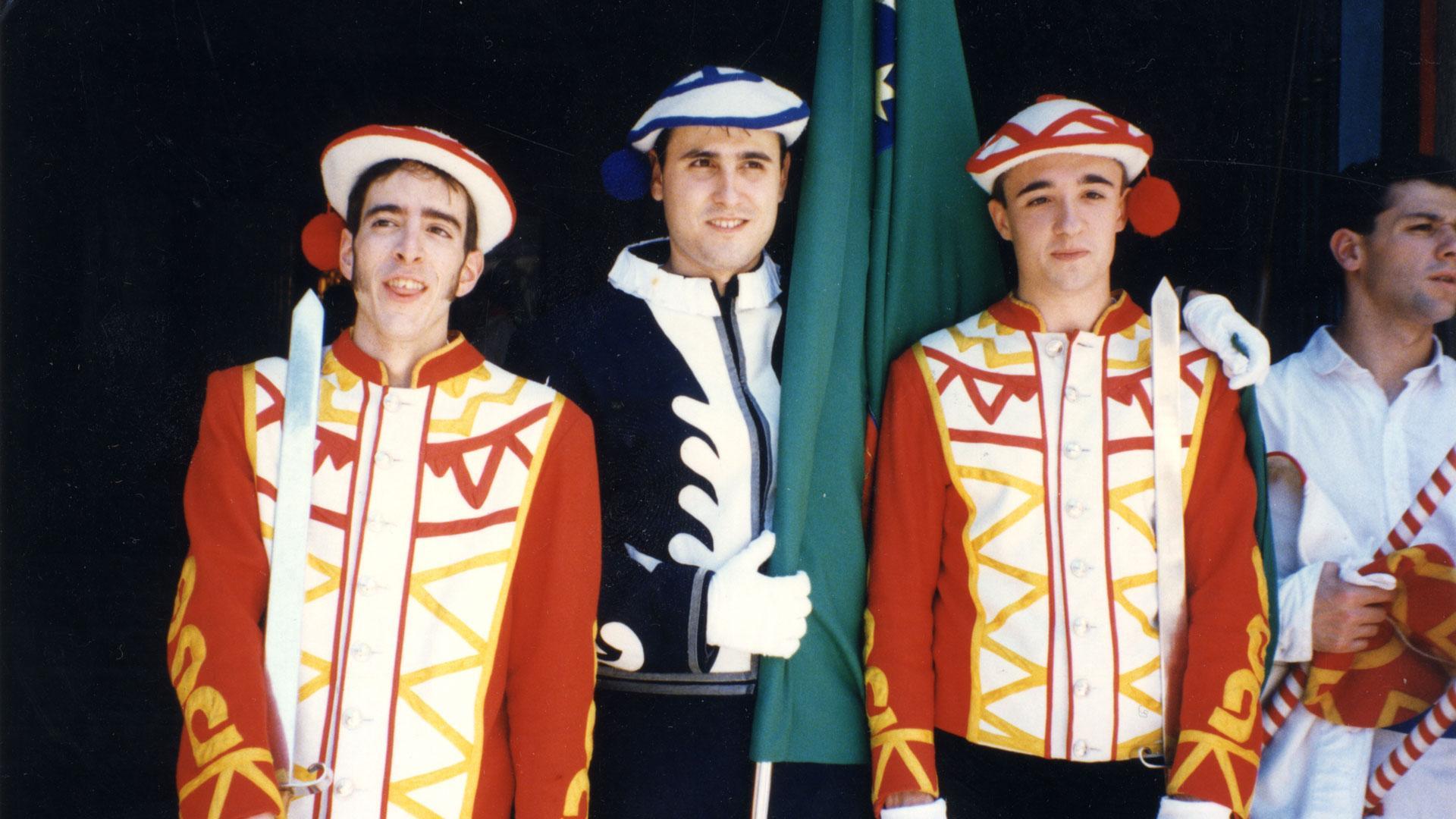 Iñigo Eguillor, en la procesión de San Fermín, cuando formaba parte de Duguna