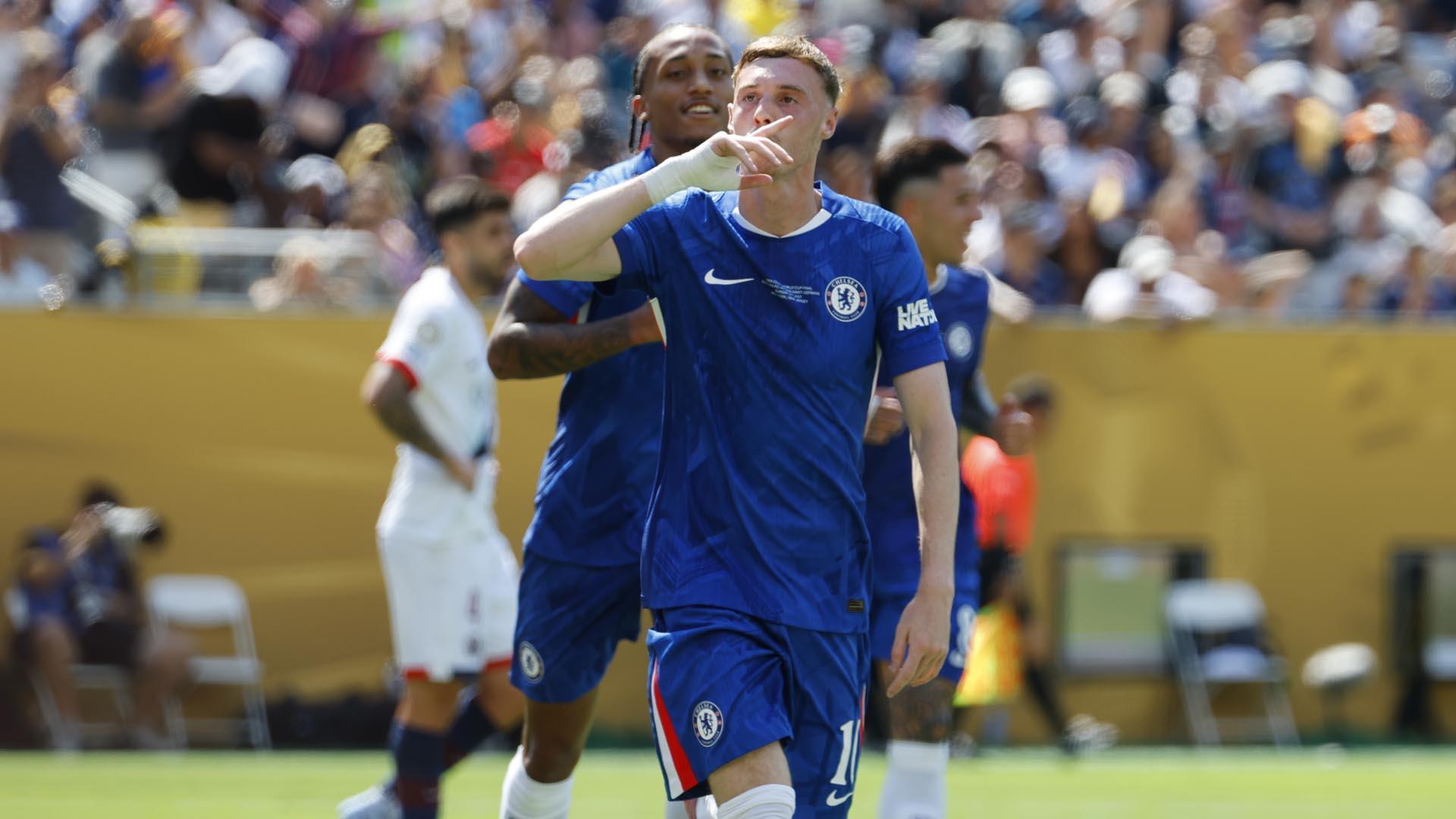 Cole Palmer celebra su primer gol en la final del Mundial de Clubes