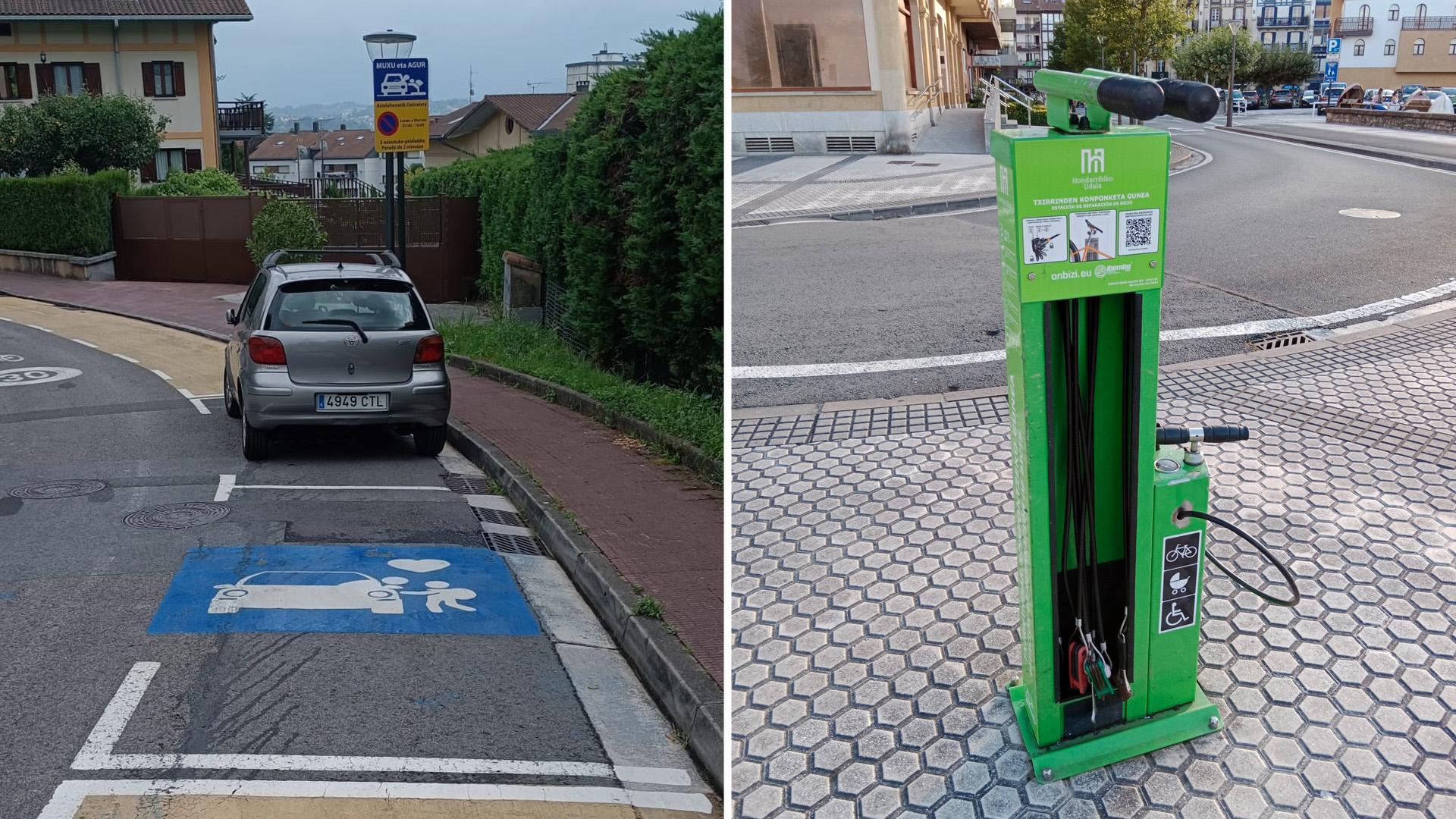 Dos imágenes de Hondarribia con ideas sencillas que se podrían trasladar a Pamplona