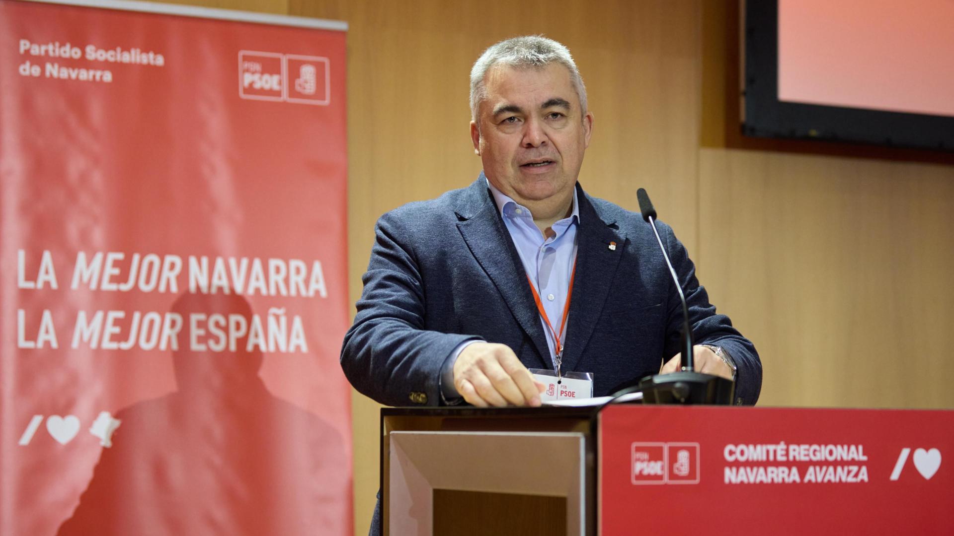 Santos Cerdán, en un comité regional del PSN.