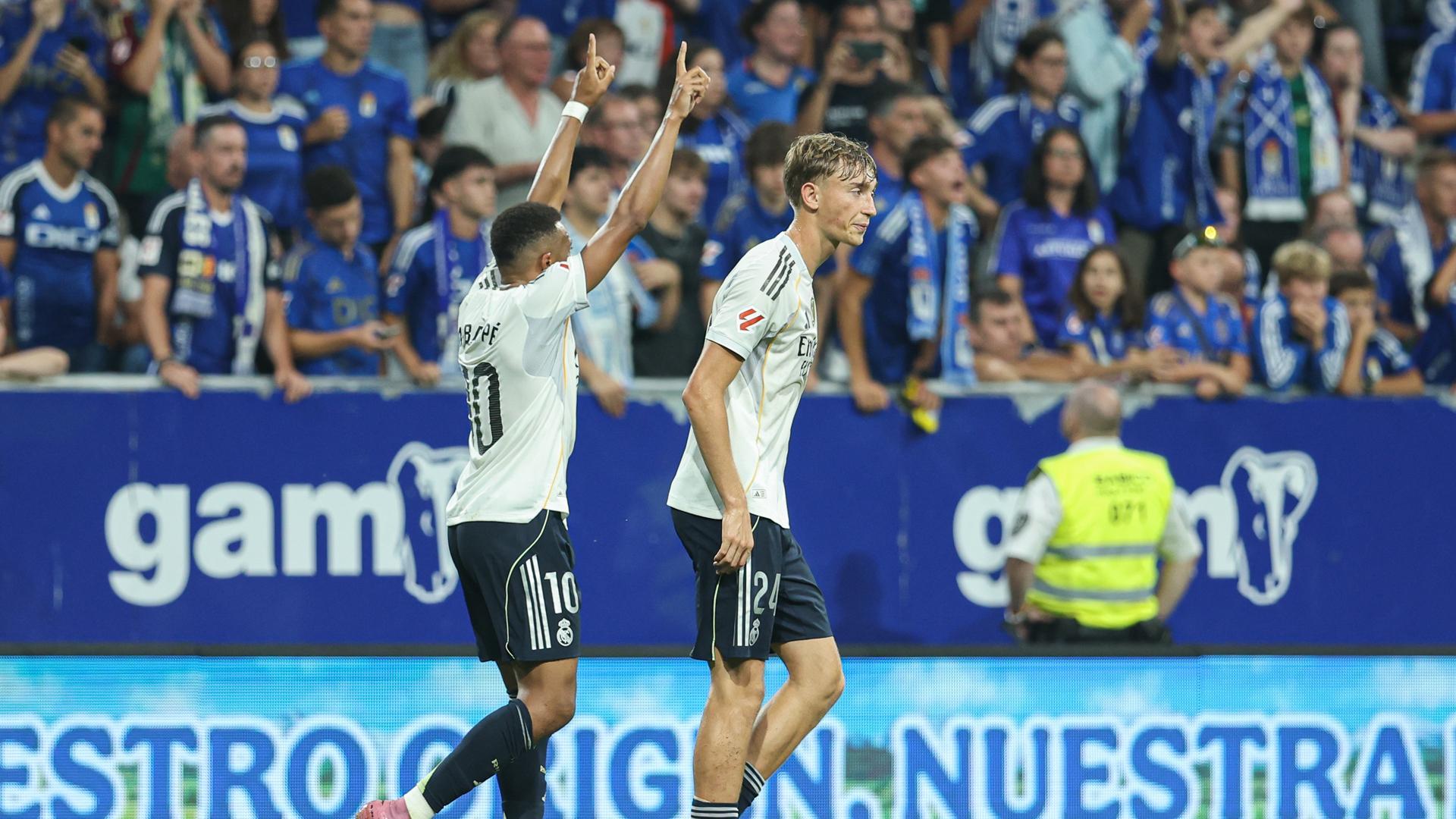 Kylian Mbappe celebra su tanto frente al Real Oviedo