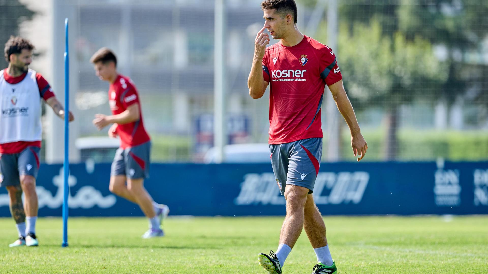Asier Osambela, durante el entrenamiento del lunes