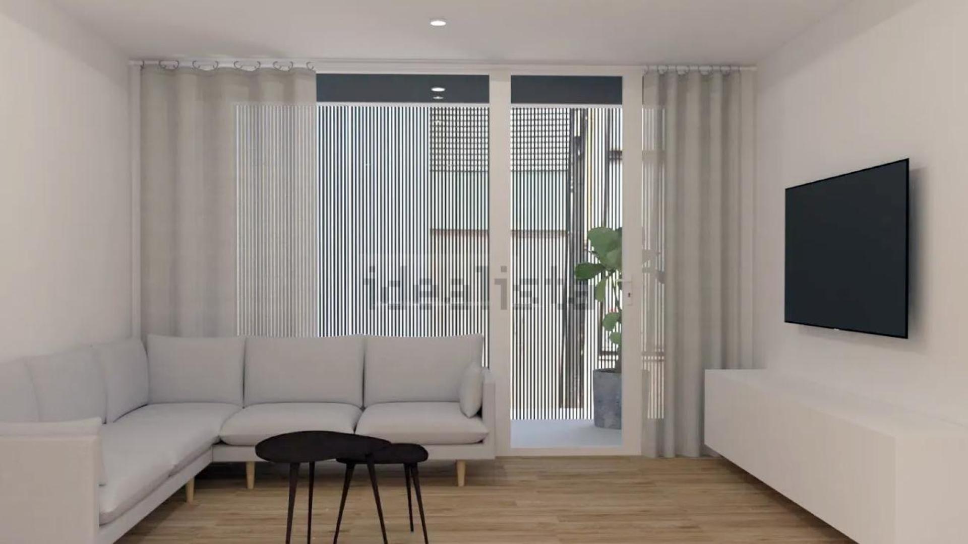 Salón con luz natural en el loft a la venta en la calle Monte Lakartxela