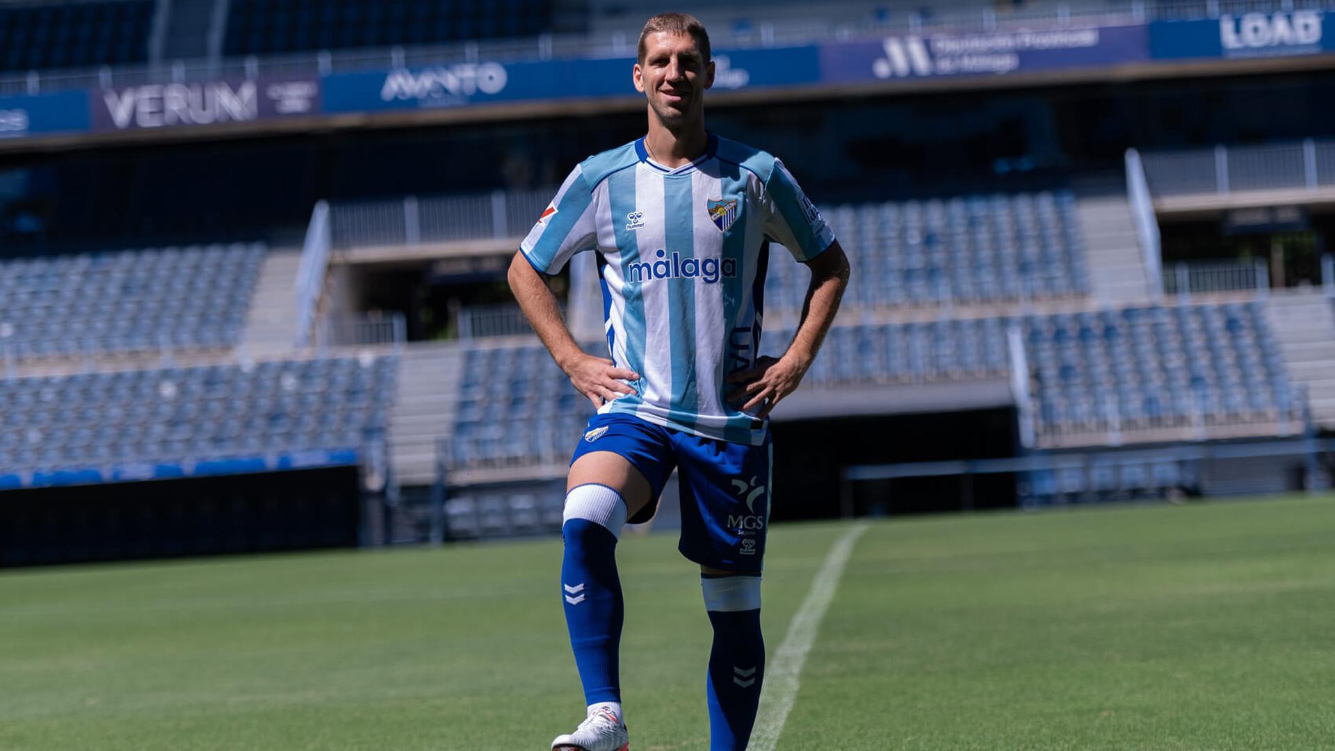 Darko Brasanac, en su presentación como jugador del Málaga