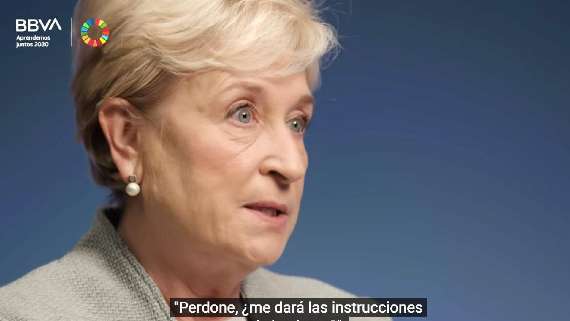 Inma Puig, en un momento del vídeo de Aprendemos Juntos 2030