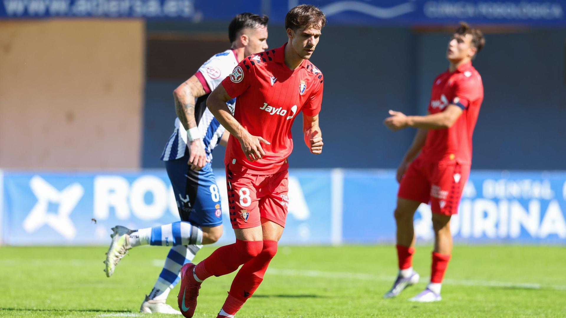Ander Yoldi, atacante de Osasuna Promesas, en el duelo de este domingo
