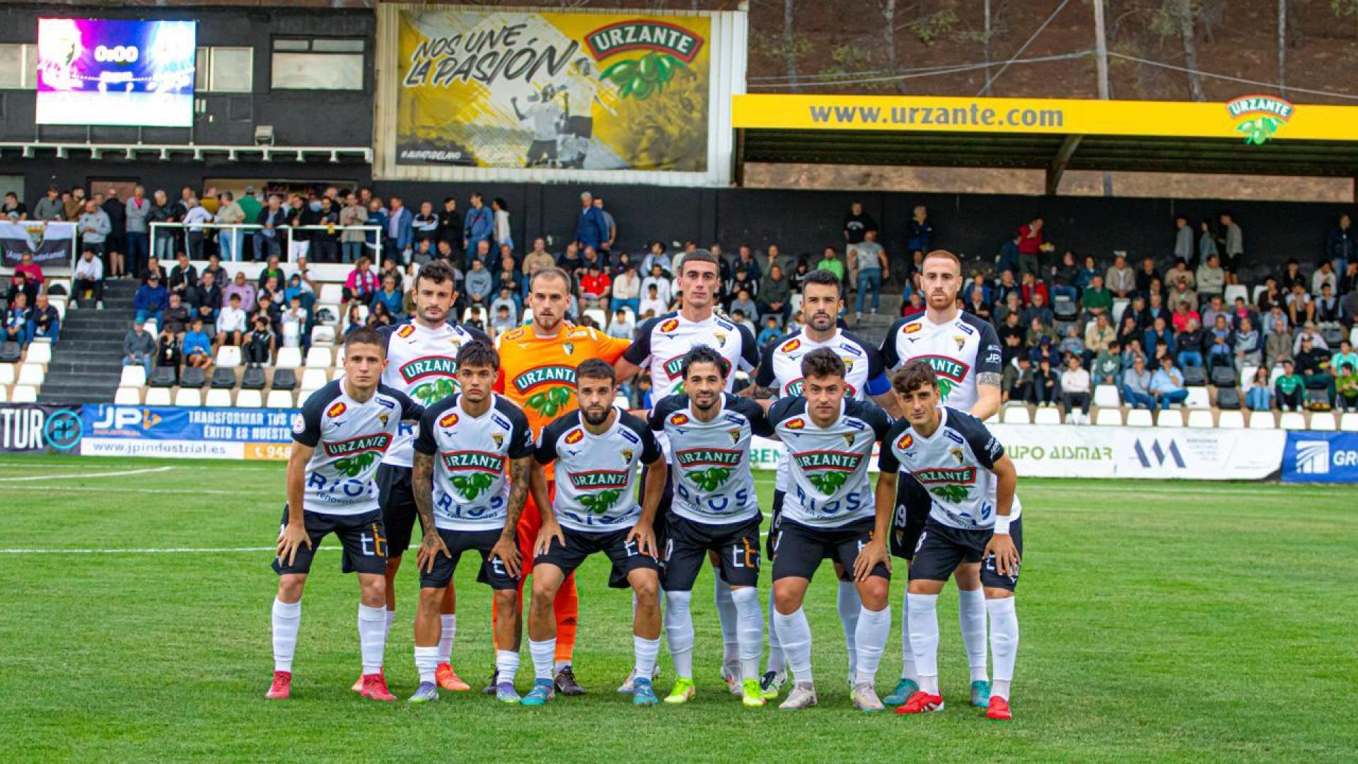 El once titular con el que formó el Tudelano ante el Eibar B