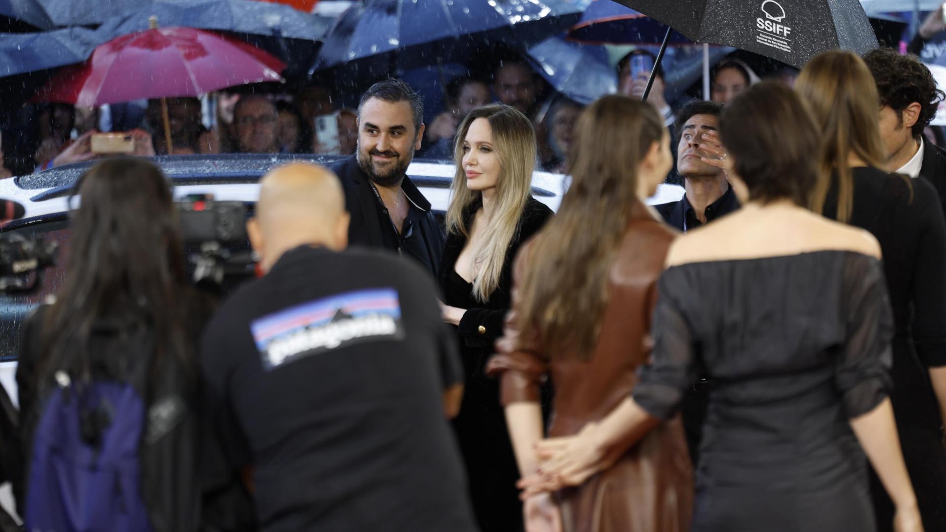 Angelina Jolie, ayer, a su llegada al Kursaal de San Sebastián