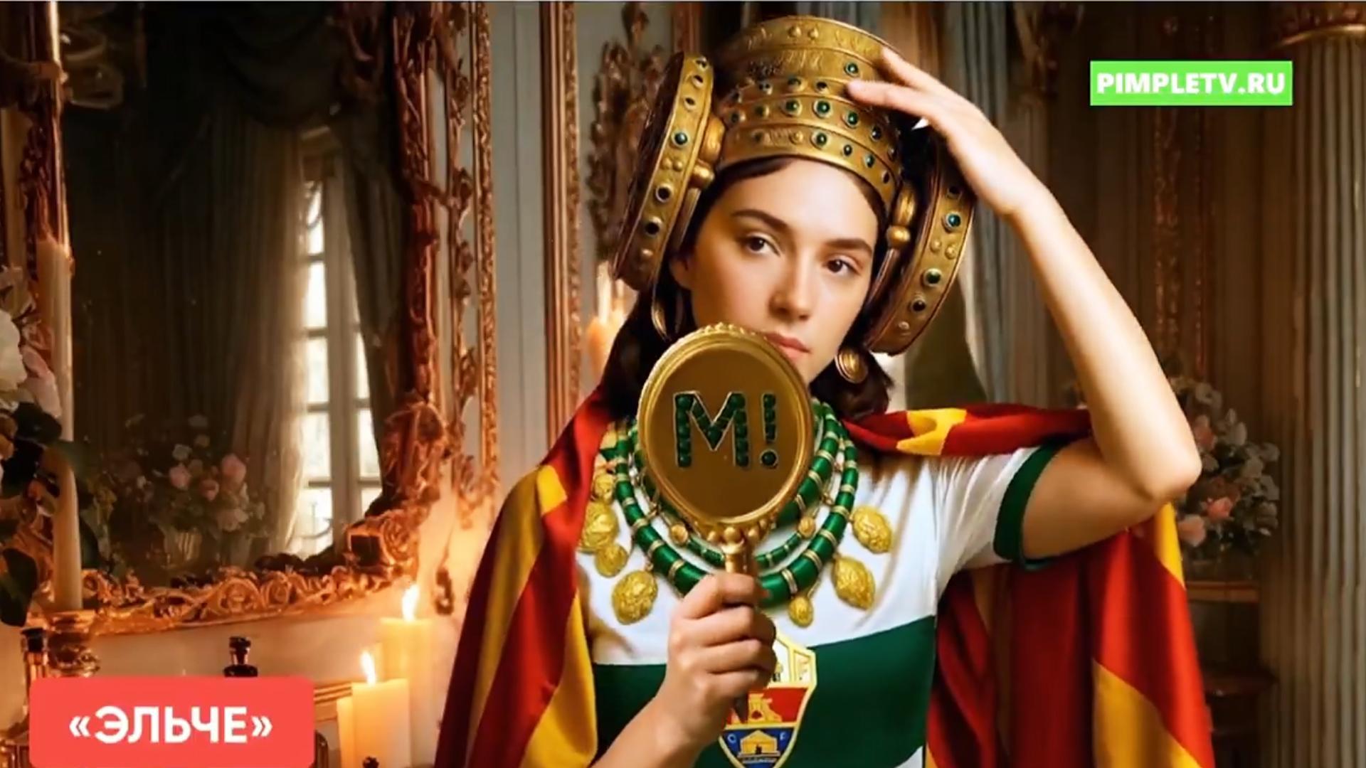 Una bella dama de Elche mirándose en el espejo es la imagen elegida por Match TV para mostrar al próximo rival liguero de Osasuna /