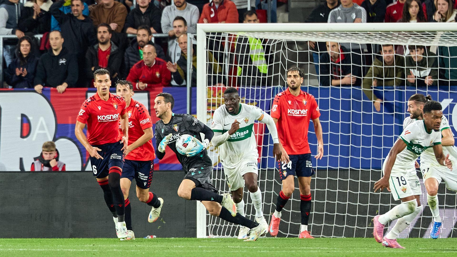 Sergio Herrera, en el partido Osasuna-Elche