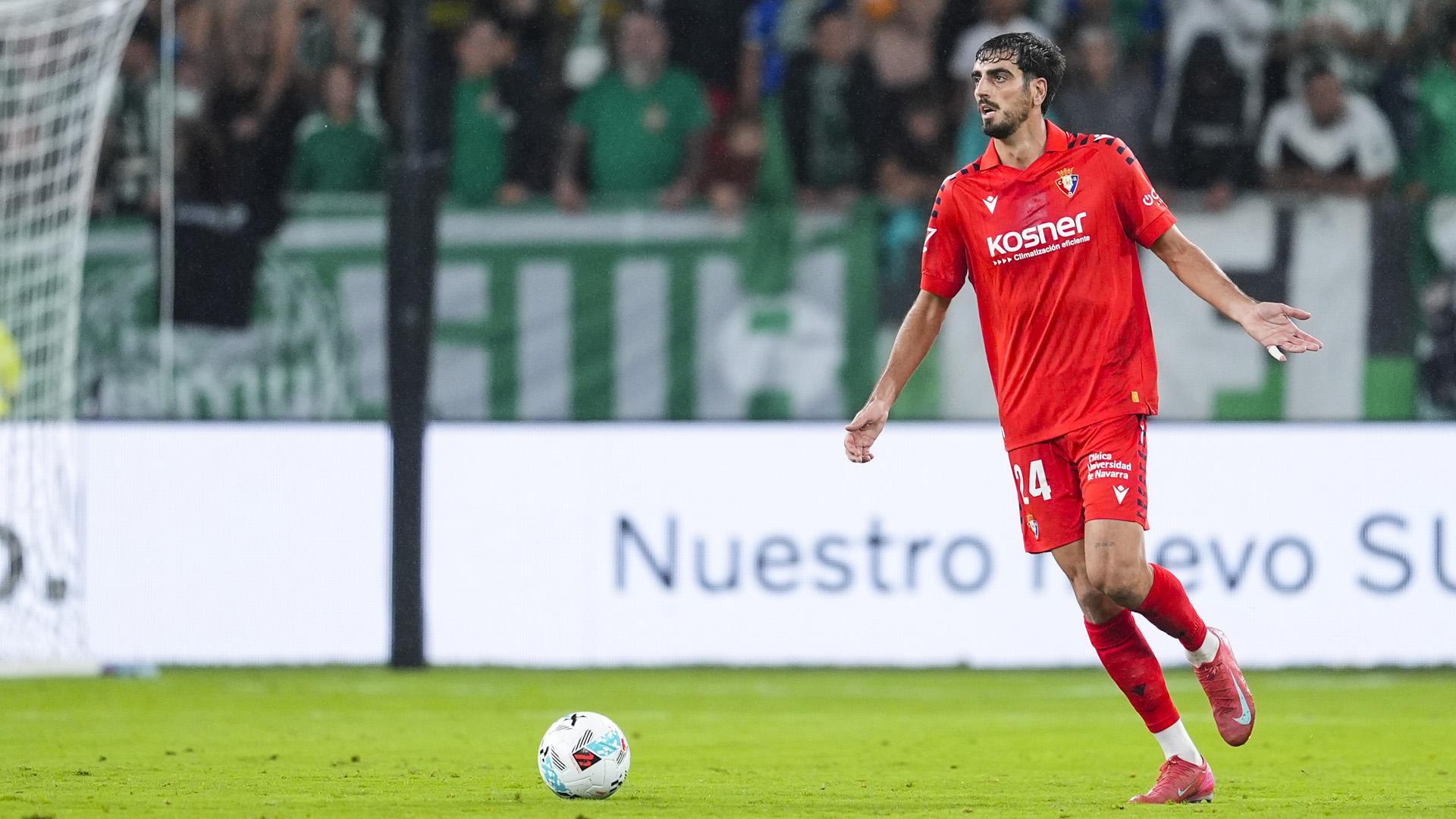 Alejandro Catena, en el partido de Osasuna contra el Betis