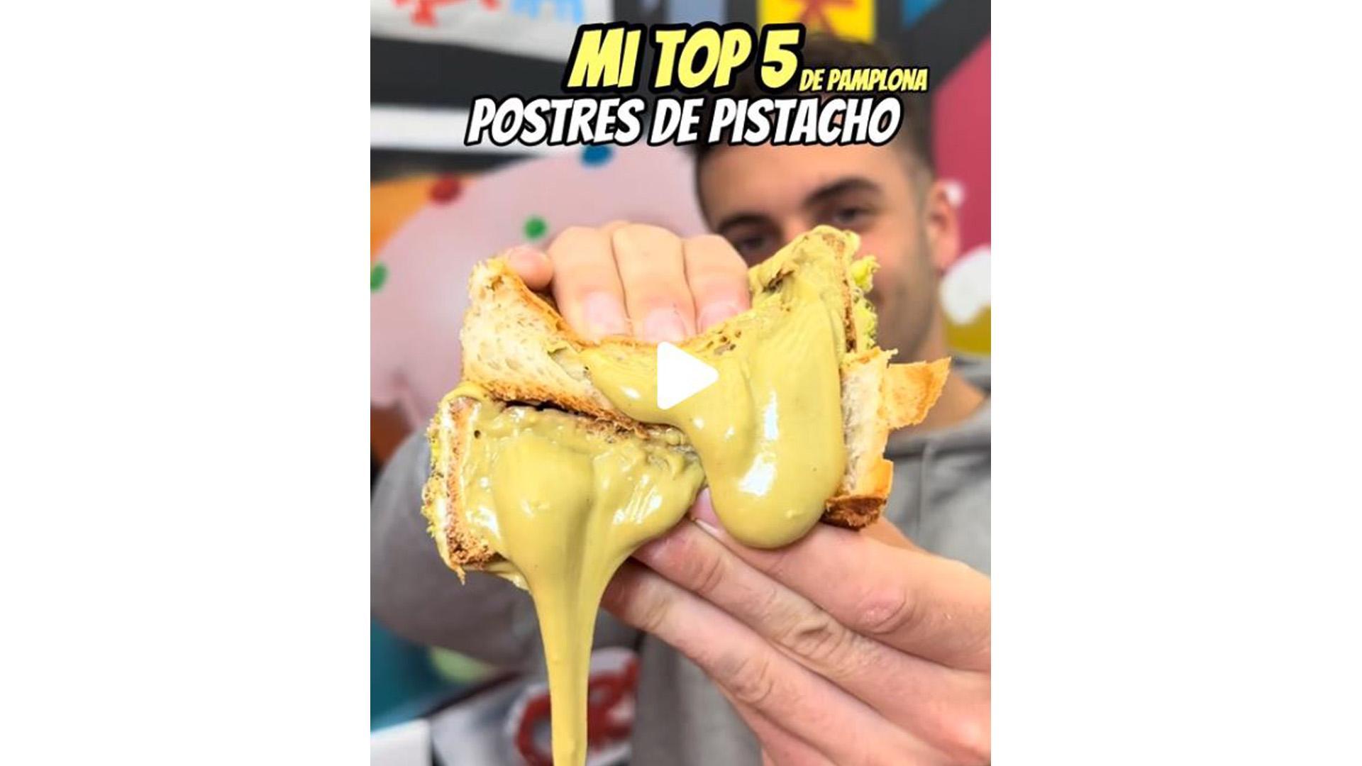 La cuenta de TikTok @comiendocon_g enumera algunos de los mejores postres de pistacho de Pamplona