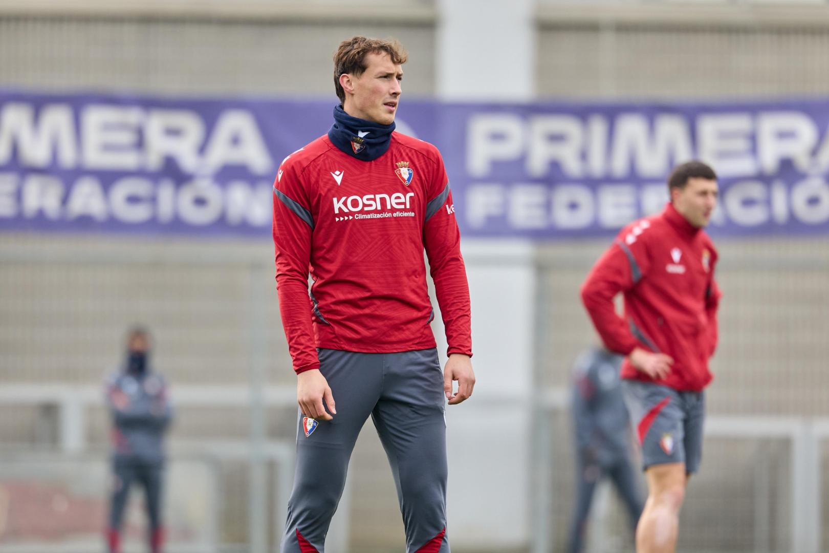 Jorge Herrando, en un entrenamiento en Tajonar.