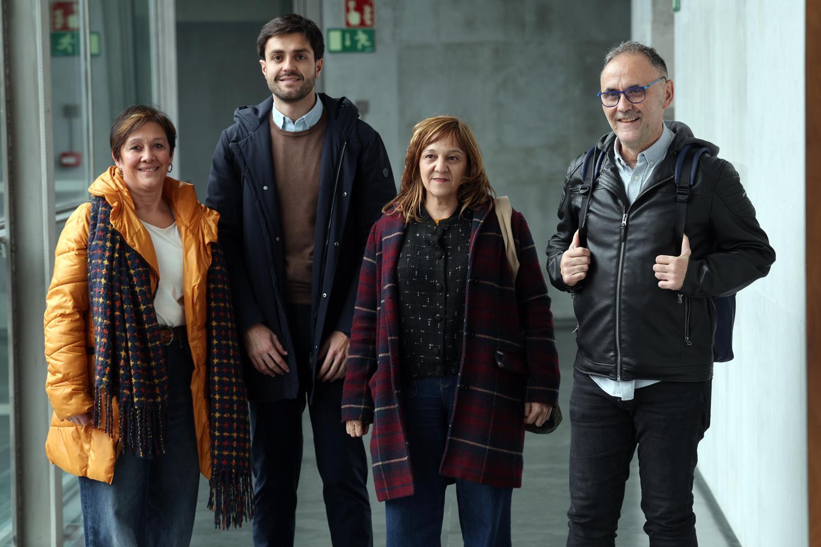 Miembros de la junta directiva del CREENA que dimitieron el pasado noviembre, esta semana en al Parlamento foral.