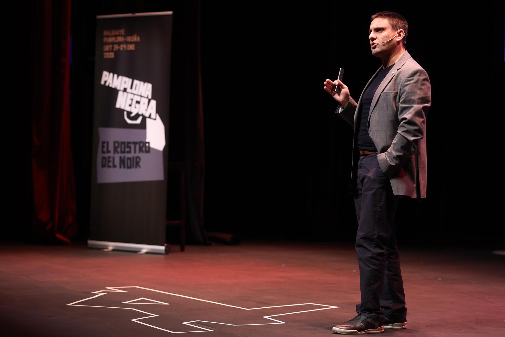 El criminólogo Jorge Jiménez, este martes, en la sala de cámara del Baluarte