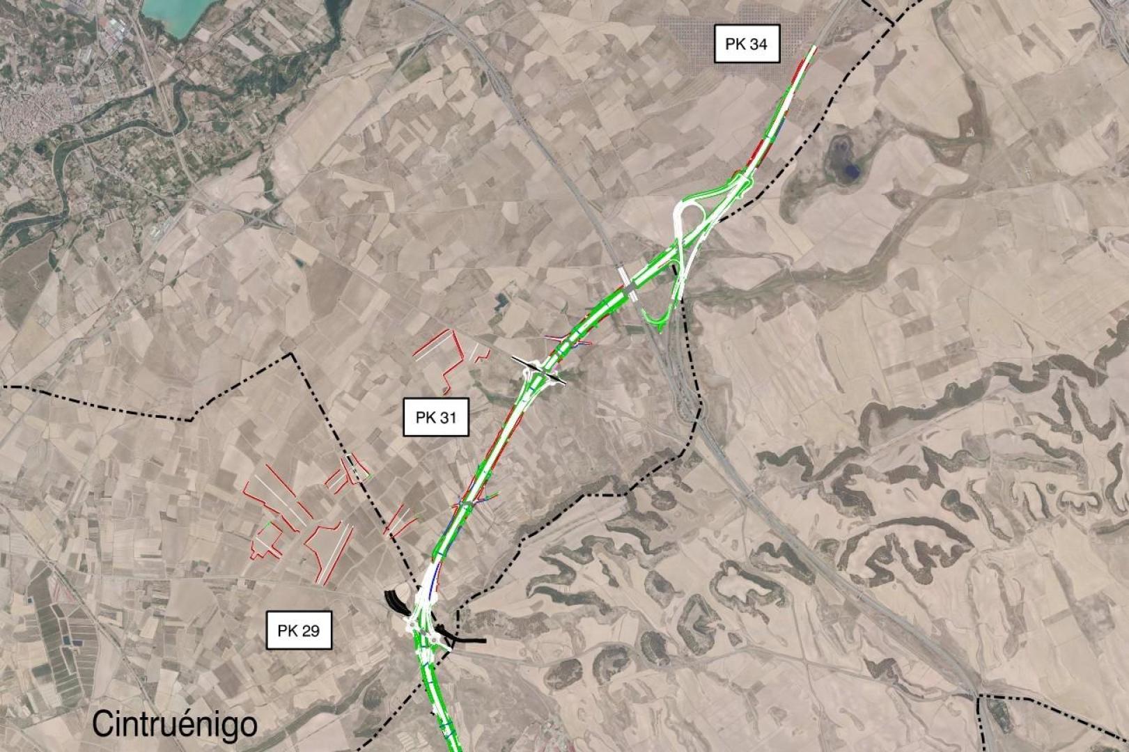 Plano de la zona donde se realizarán los trabajos