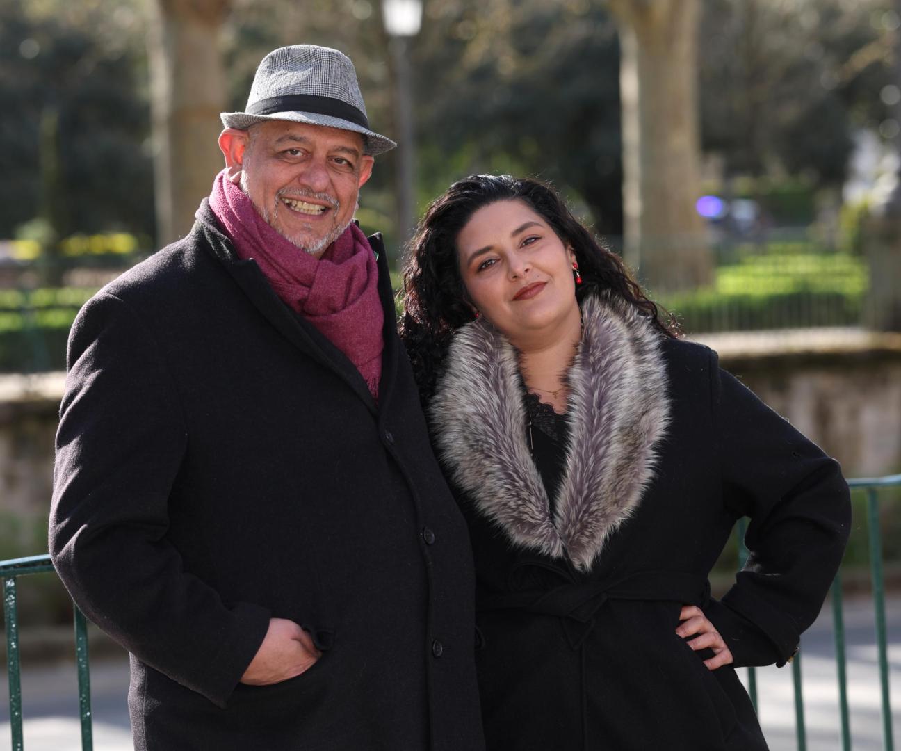 Nicolás Jiménez y Silvia Agüero, a finales de marzo en Pamplona antes de la presentación de 'El deber de resistir'