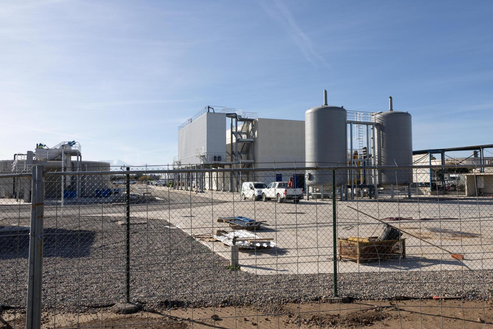 Imagen de la depuradora de aguas residuales de Tudela donde está prevista la ampliación de la planta de fangos