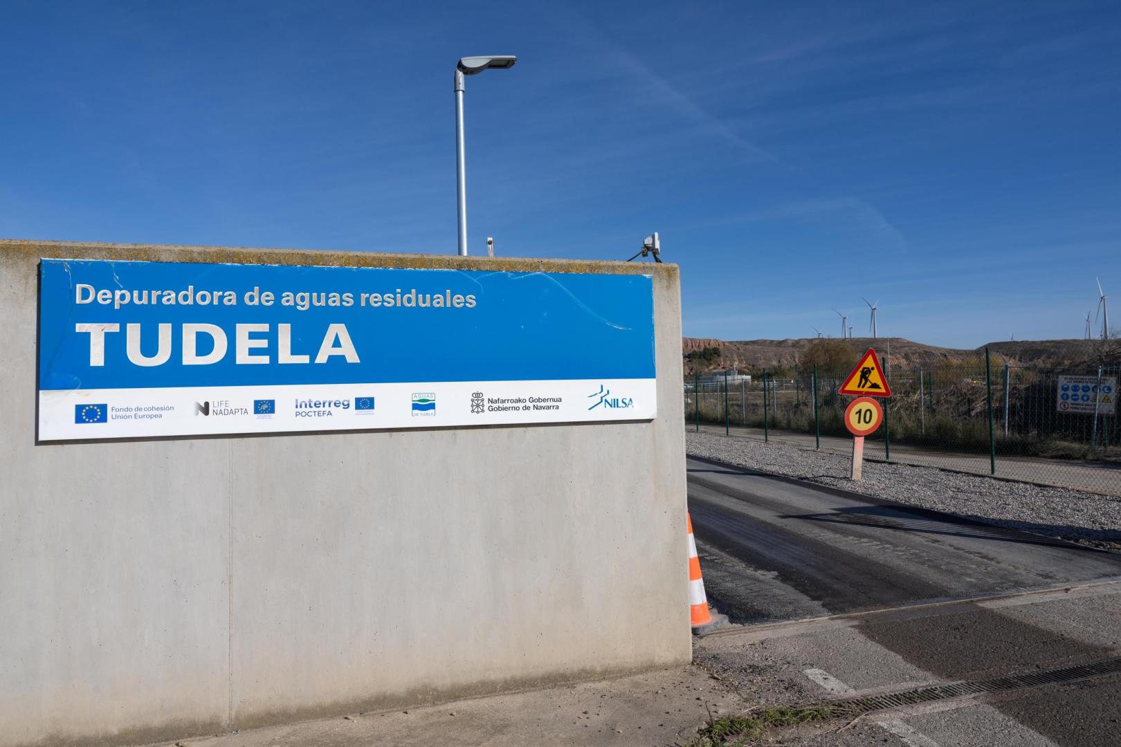 Imagen de la entrada a la depuradora de Tudela