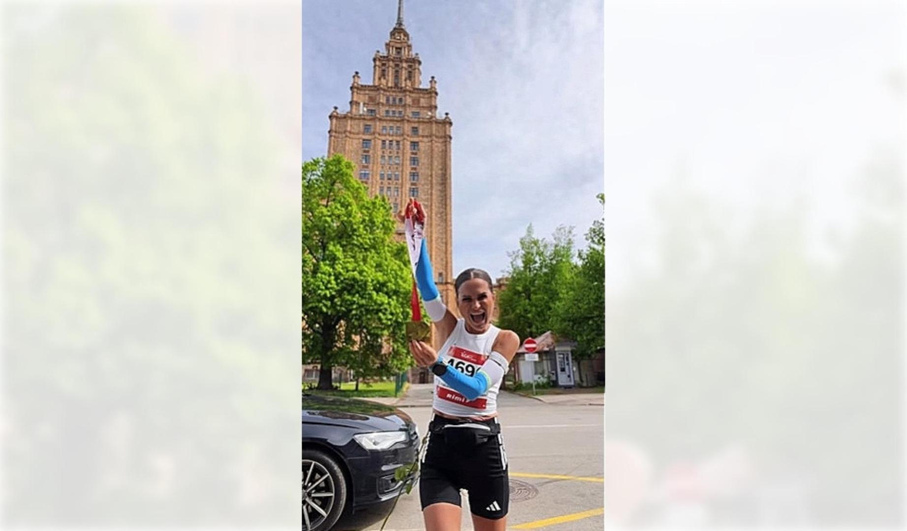Verdeliss, este domingo 17 de mayo tras finalizar la maratón de Riga (Letonia) al día siguiente de correr la de Helsinki (Finlandia)