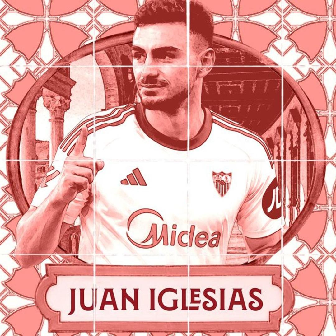 Imagen publicada en redes por el Sevilla para anunciar el fichaje de Juan Iglesias