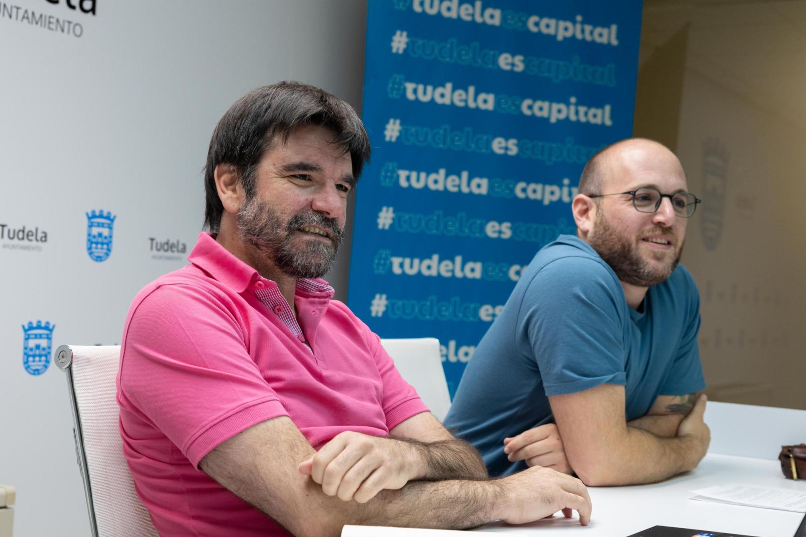 Eneko Larrarte -izda.- y Alberto Lajusticia, ediles de Contigo Tudela