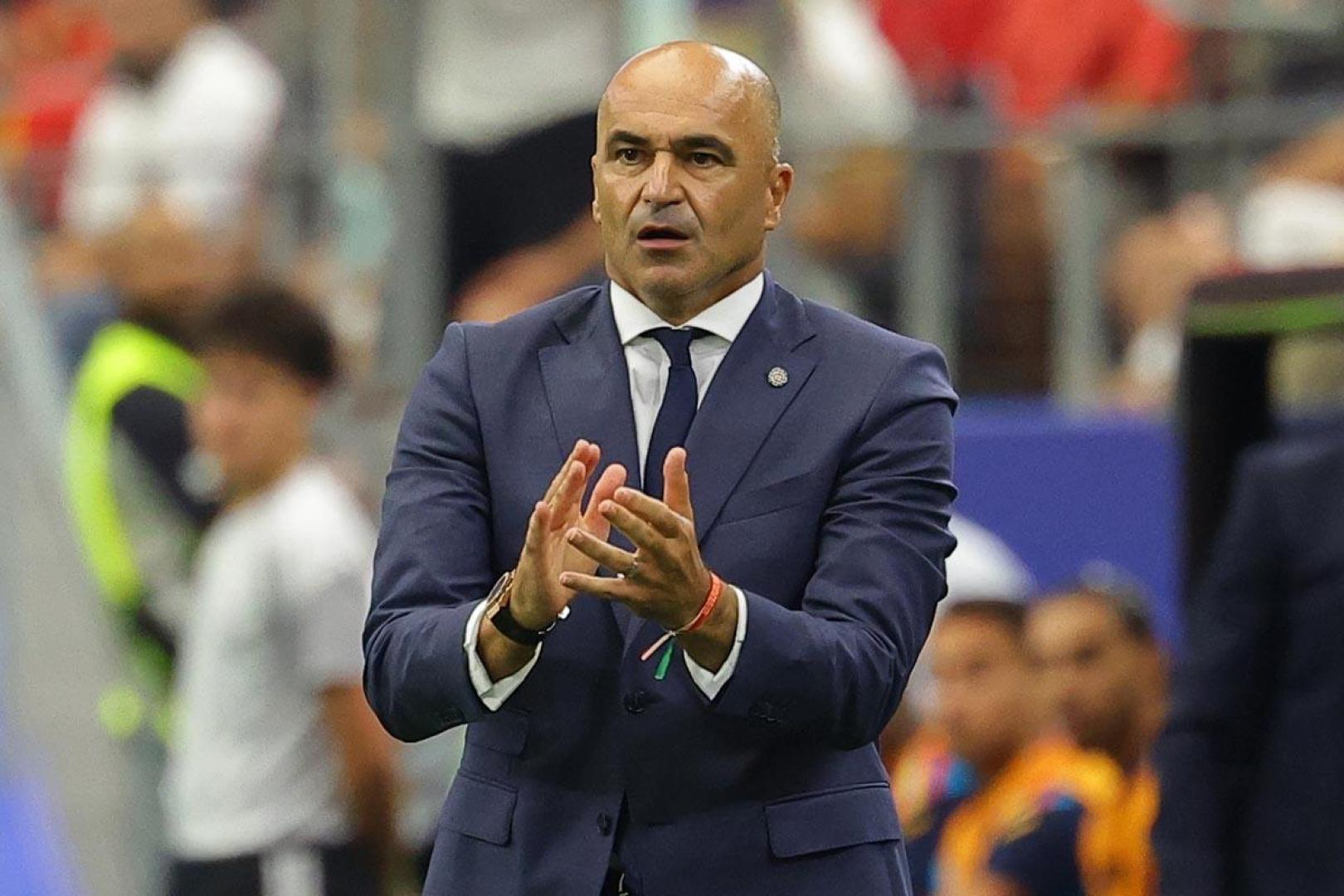 Roberto Martínez, durante el encuentro entre Portugal y España